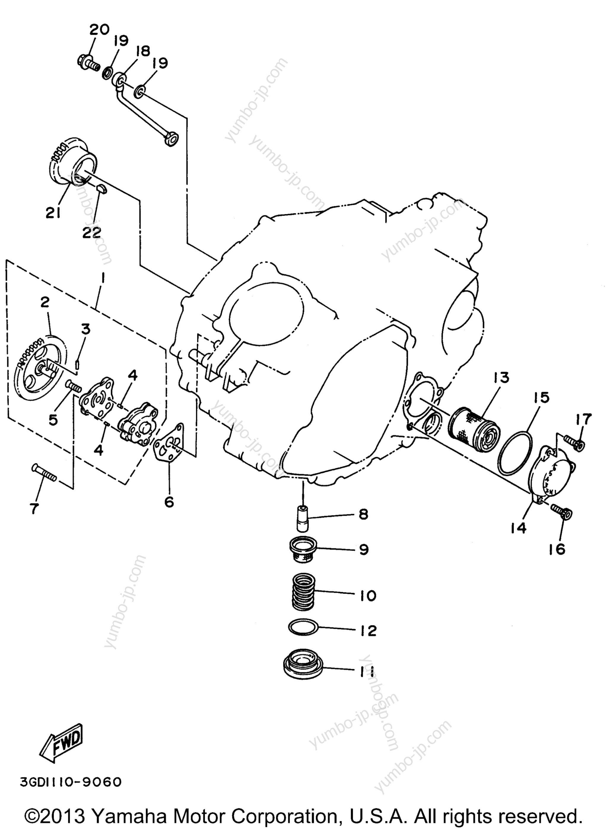 Масляный насос для квадроциклов YAMAHA WARRIOR (YFM350XH) 1996 г.