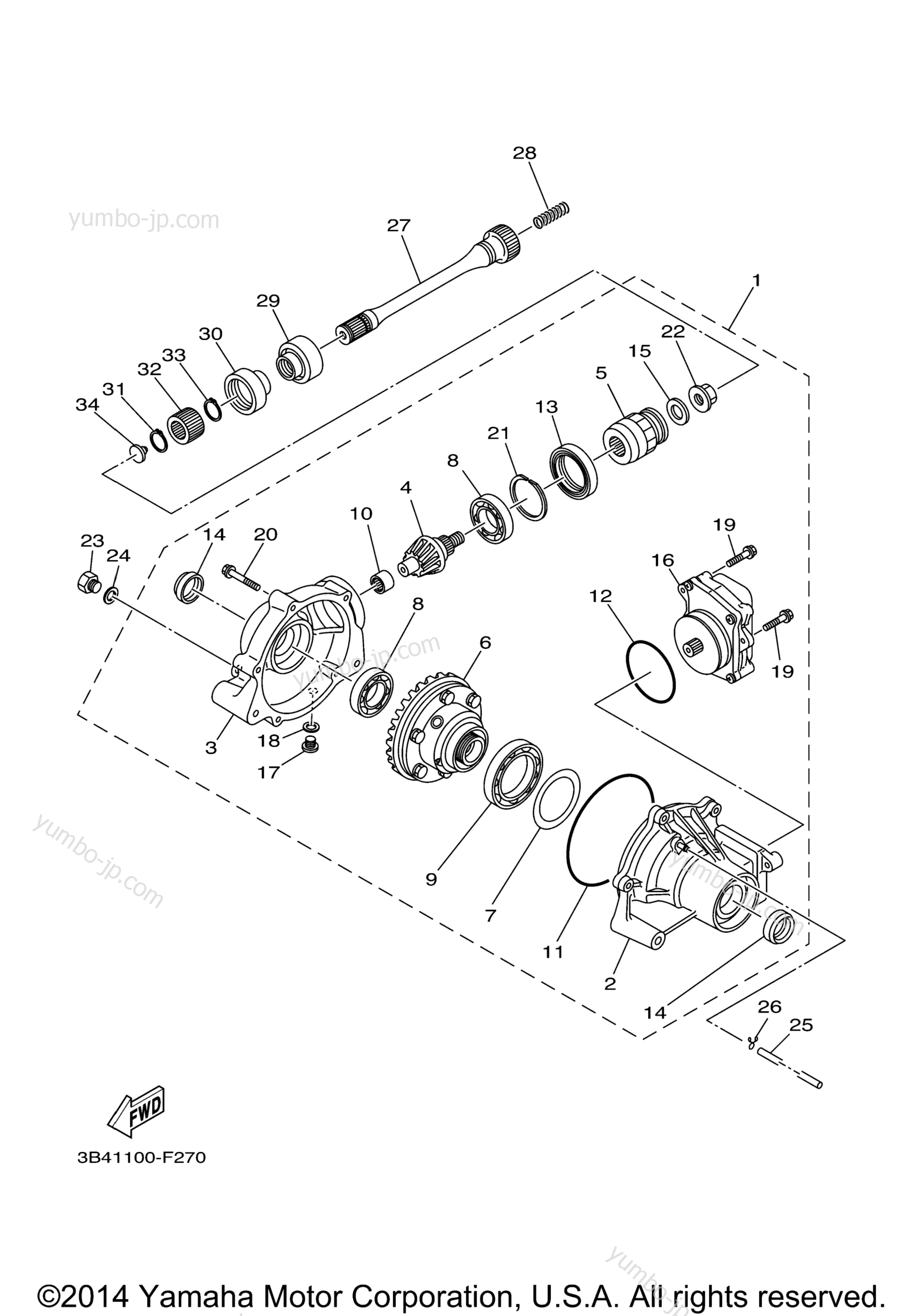 Front Differential for ATVs YAMAHA GRIZZLY 700 OUTDOORSMAN EDITION (YFM7FGPOHW) 2007 year