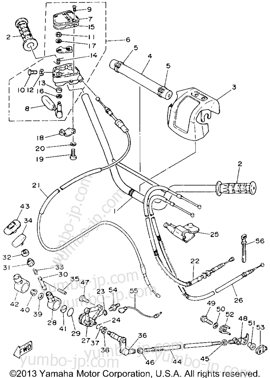 Handlebar - Cable для квадроциклов YAMAHA WARRIOR (YFM350XE) 1993 г.
