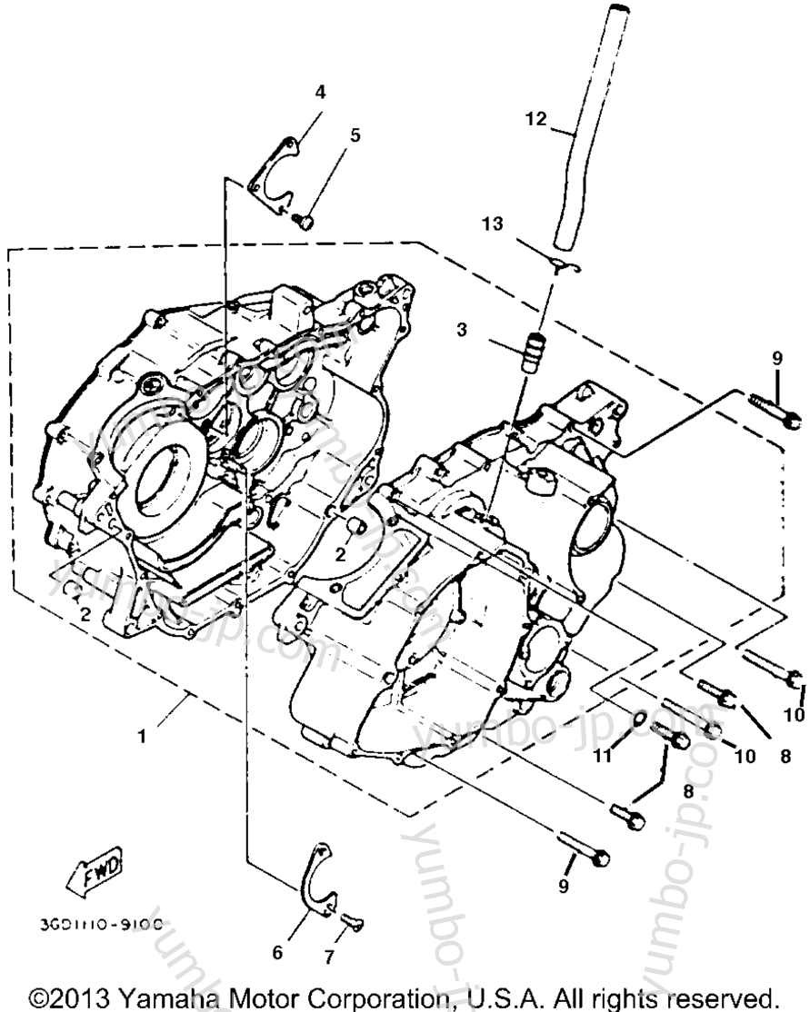 Крышка картера для квадроциклов YAMAHA WARRIOR (YFM350XE) 1993 г.
