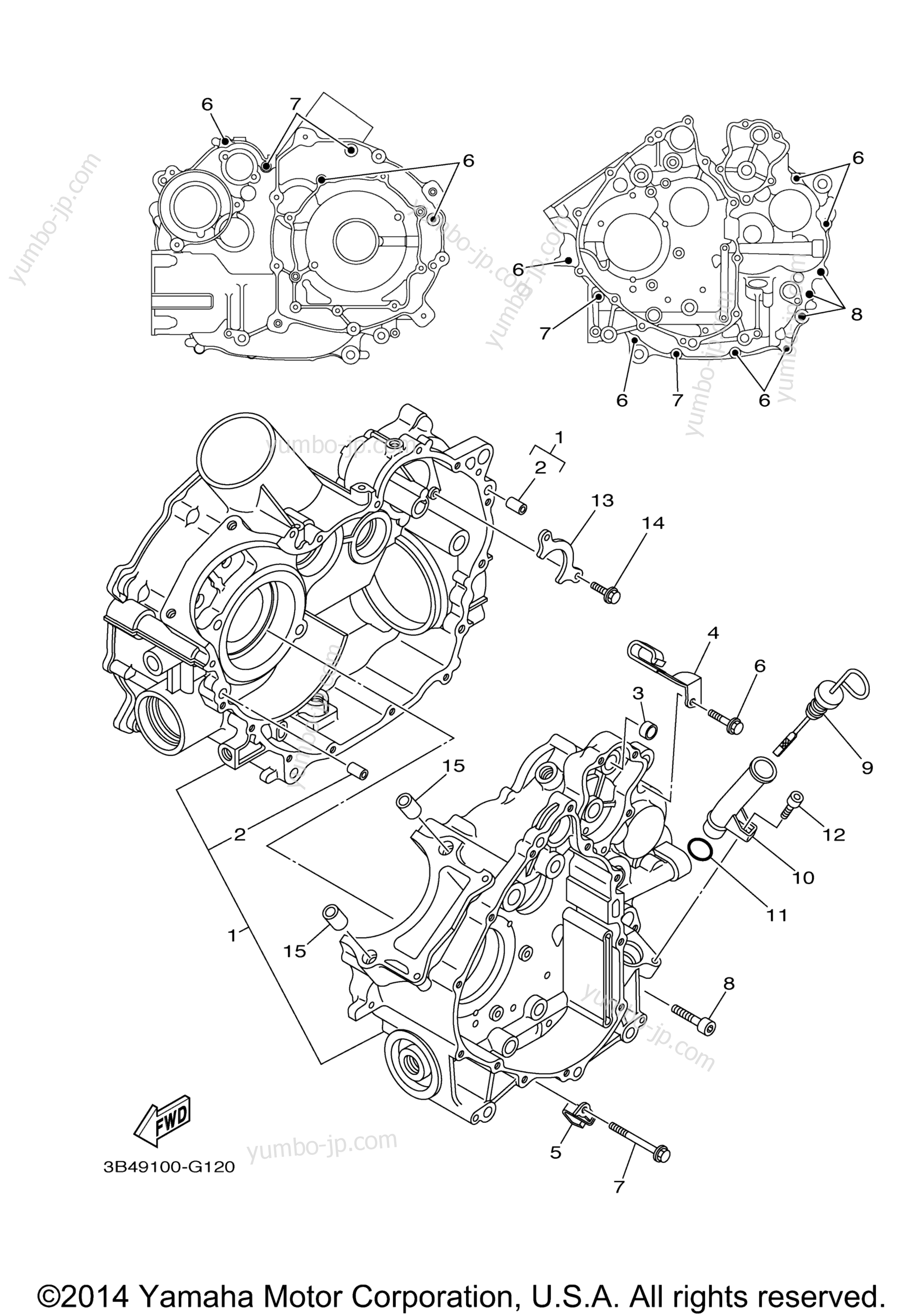 CRANKCASE for ATVs YAMAHA GRIZZLY 700 DUCKS UNLIMTED EDITION (YFM7FGPDUX) 2008 year