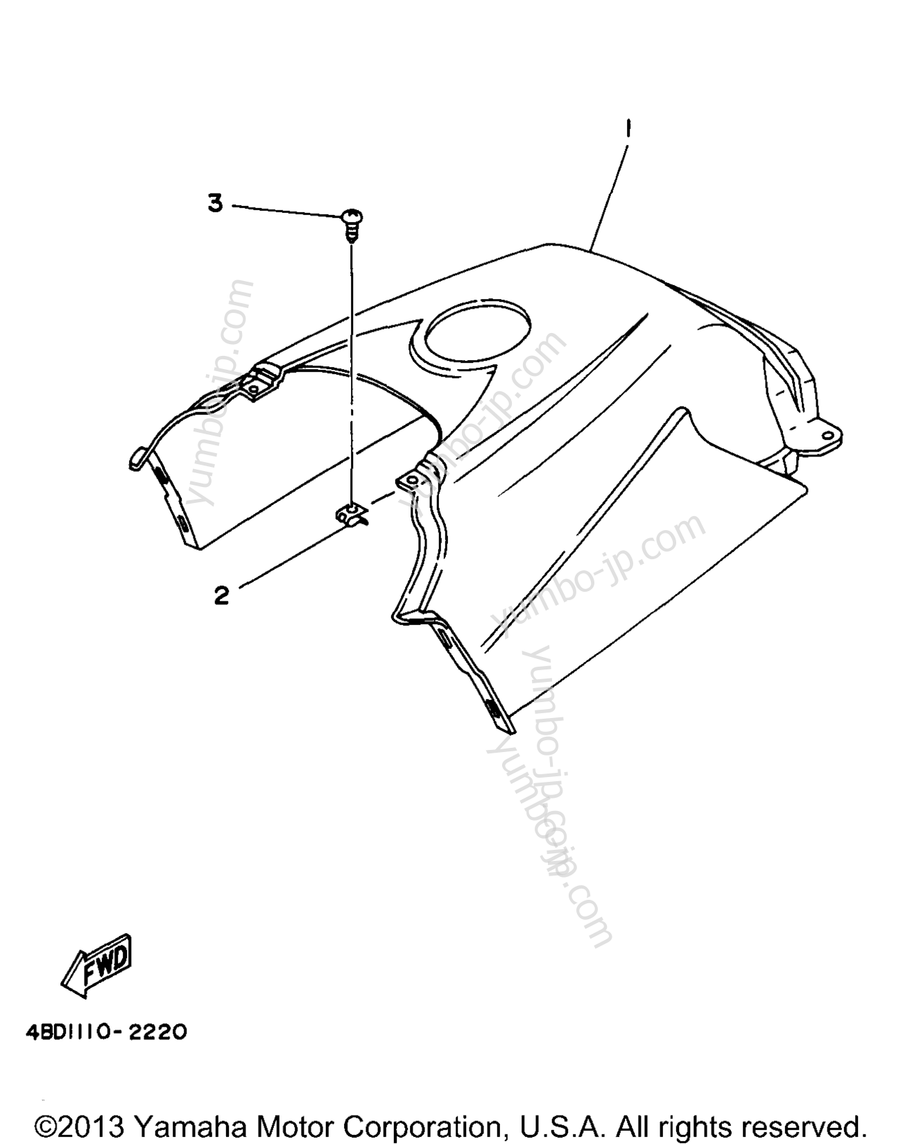 SIDE COVER для квадроциклов YAMAHA TIMBERWOLF 2WD (YFB250UJ_M) 1997 г.