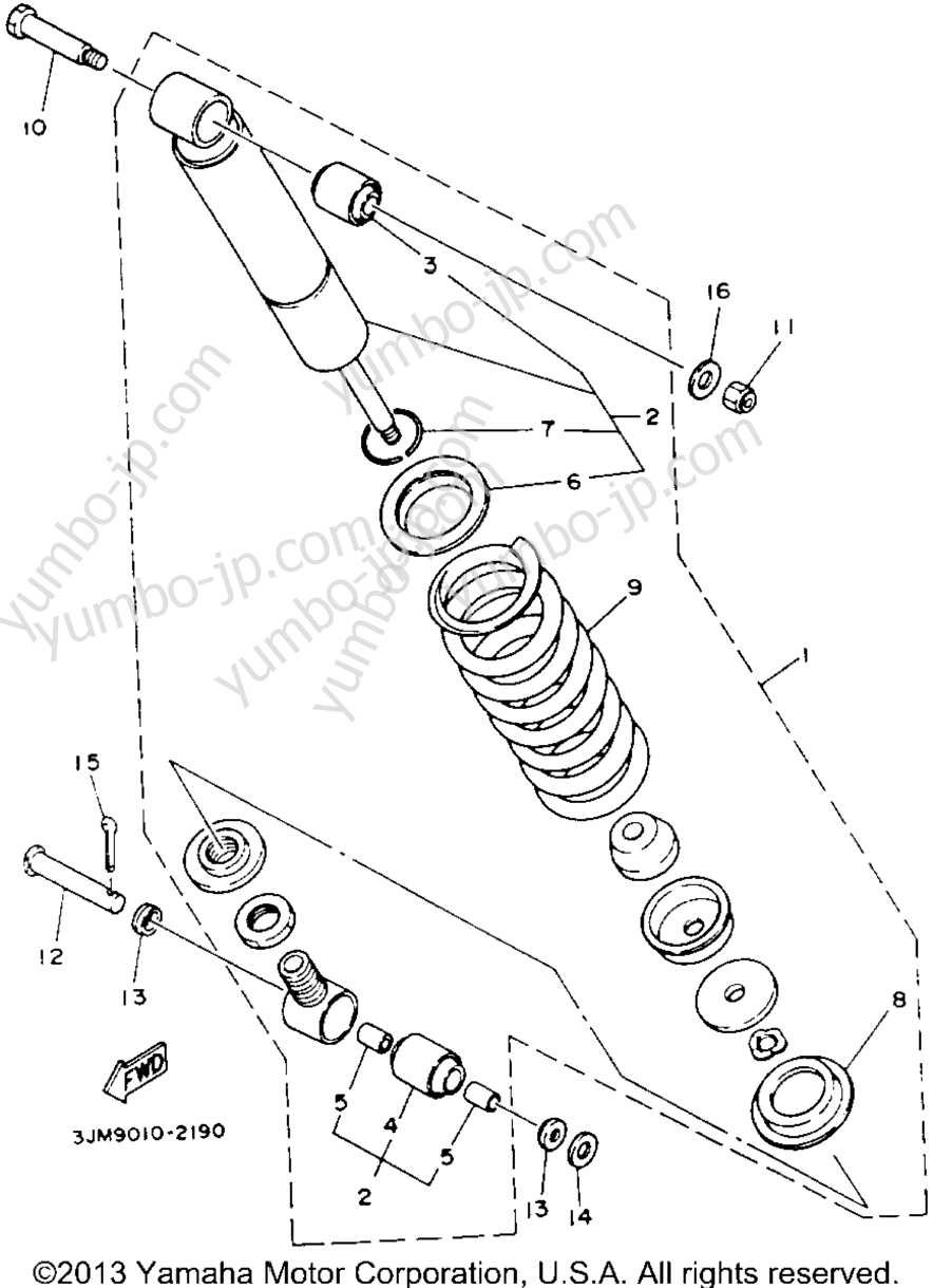 Rear Shocks для квадроциклов YAMAHA BLASTER (YFS200E) 1993 г.