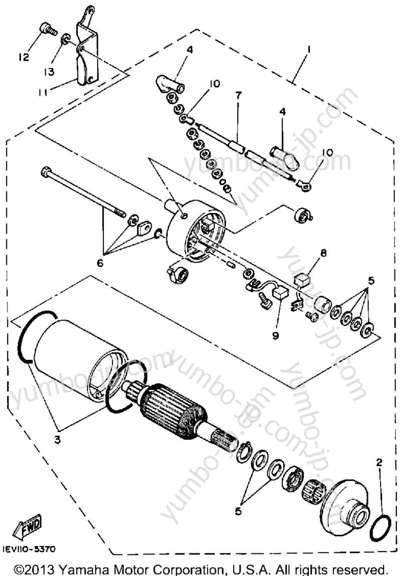 STARTING MOTOR для квадроциклов YAMAHA MOTO-4 (YFM200DXU) 1988 г.