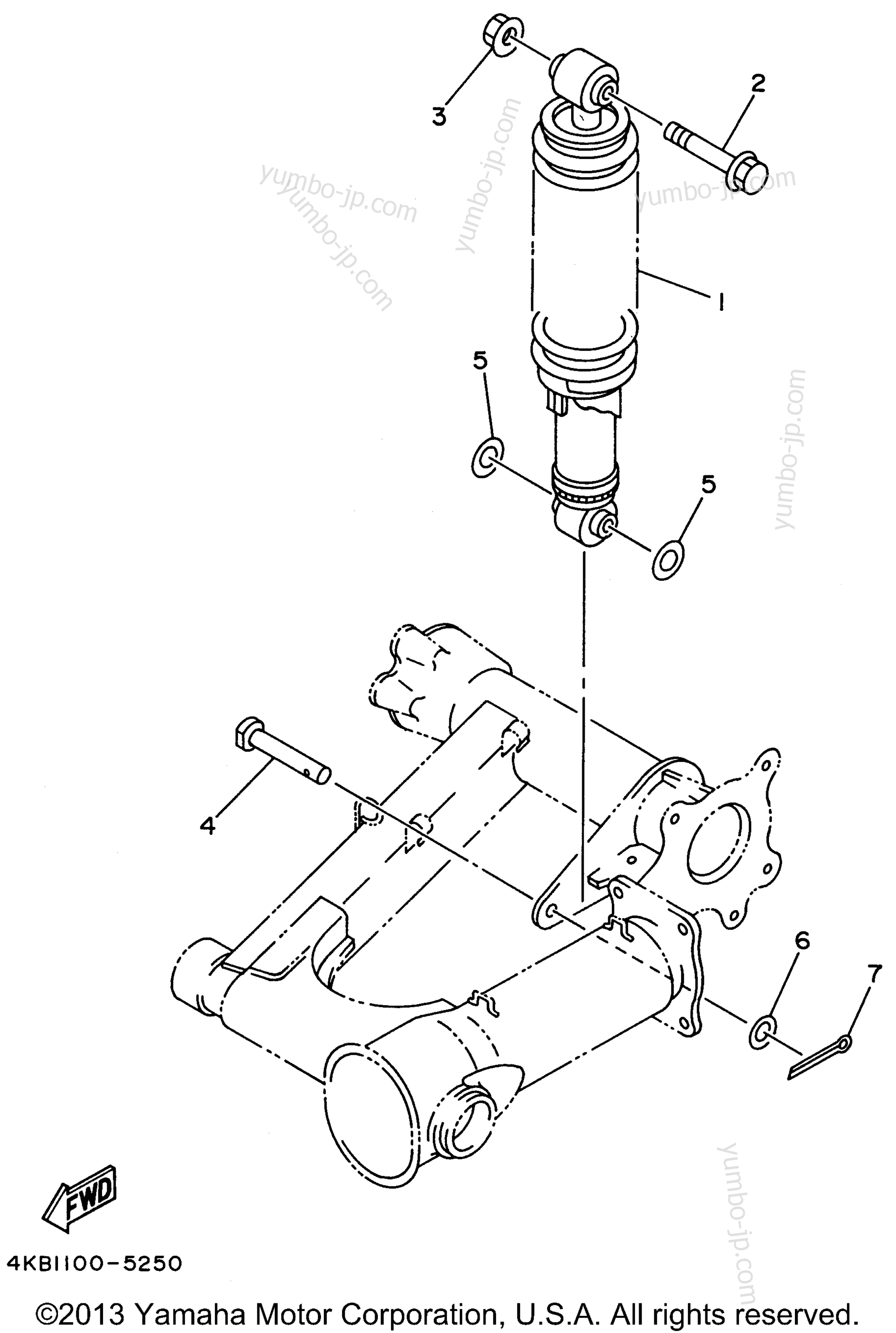 Rear Suspension для квадроциклов YAMAHA WOLVERINE 4WD (YFM350FXH_) 1996 г.