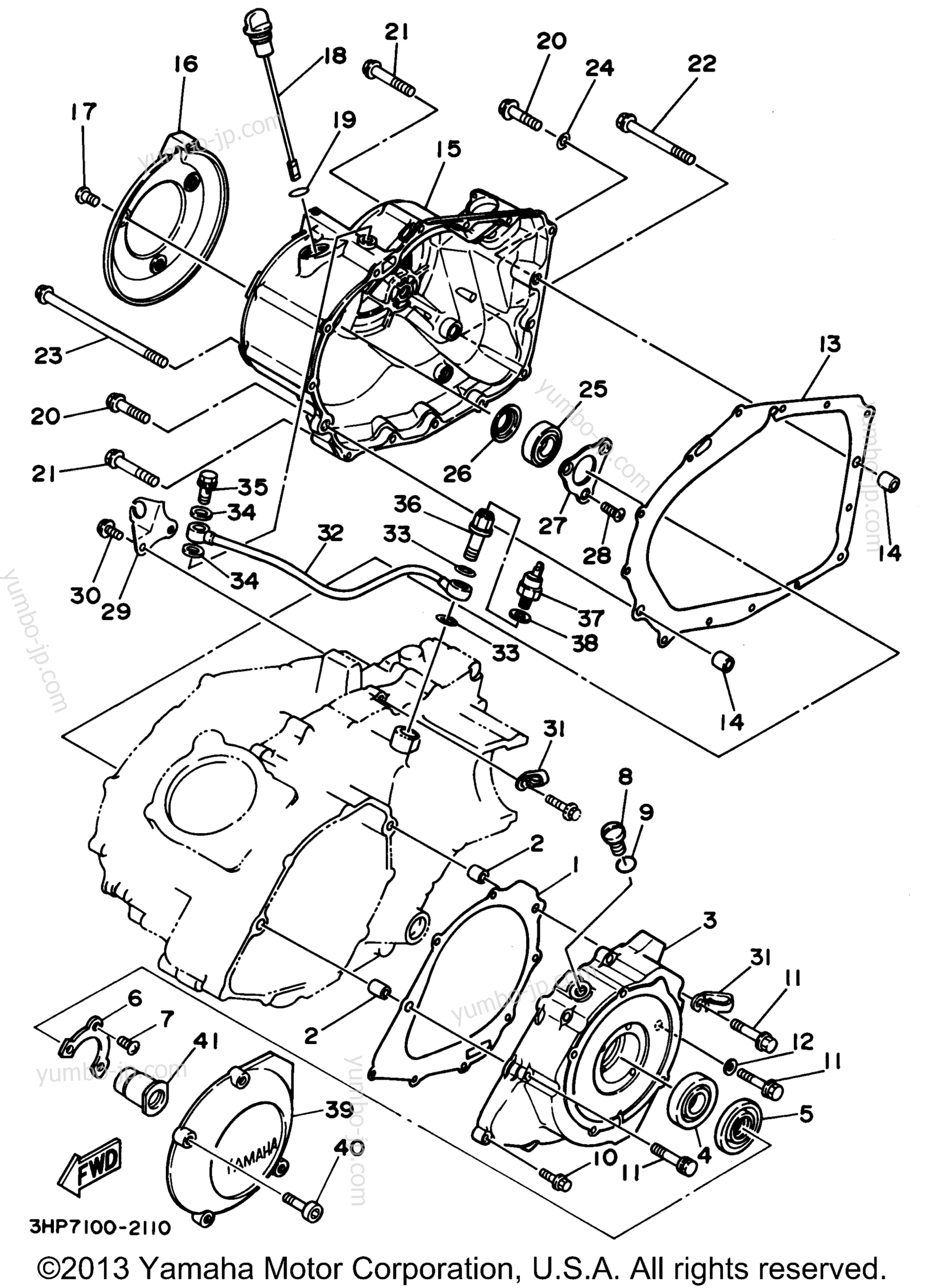 Crankcase Cover 1 для квадроциклов YAMAHA BIG BEAR 4WD (YFM350FWF) 1994 г.