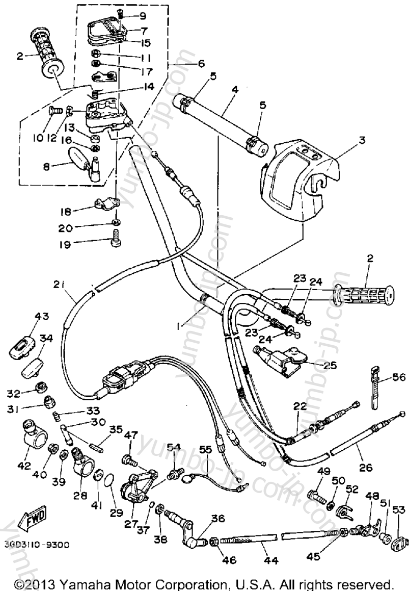 Handlebar Cable для квадроциклов YAMAHA WARRIOR (YFM350XD_M) 1992 г.