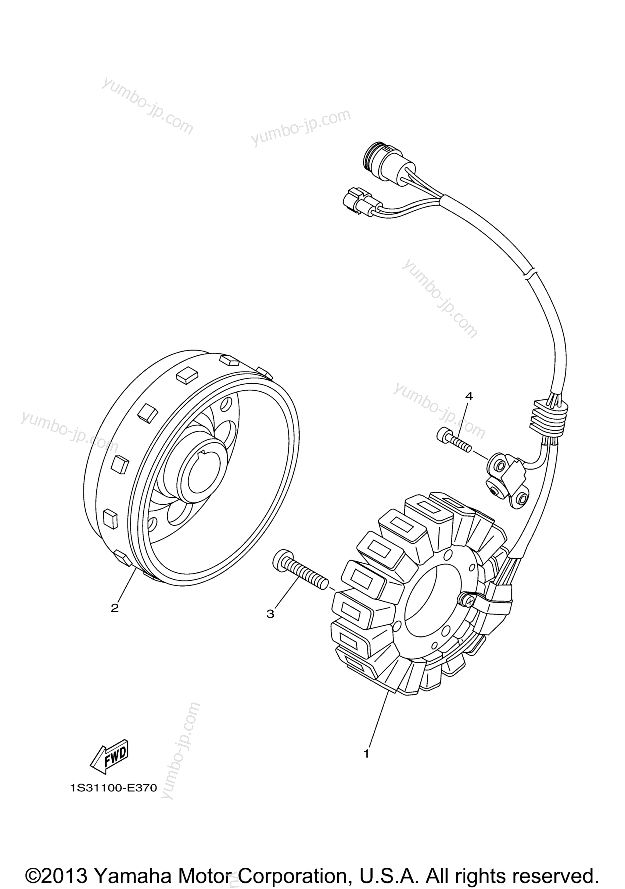 GENERATOR for ATVs YAMAHA RAPTOR 700 (YFM70RXL) 2008 year