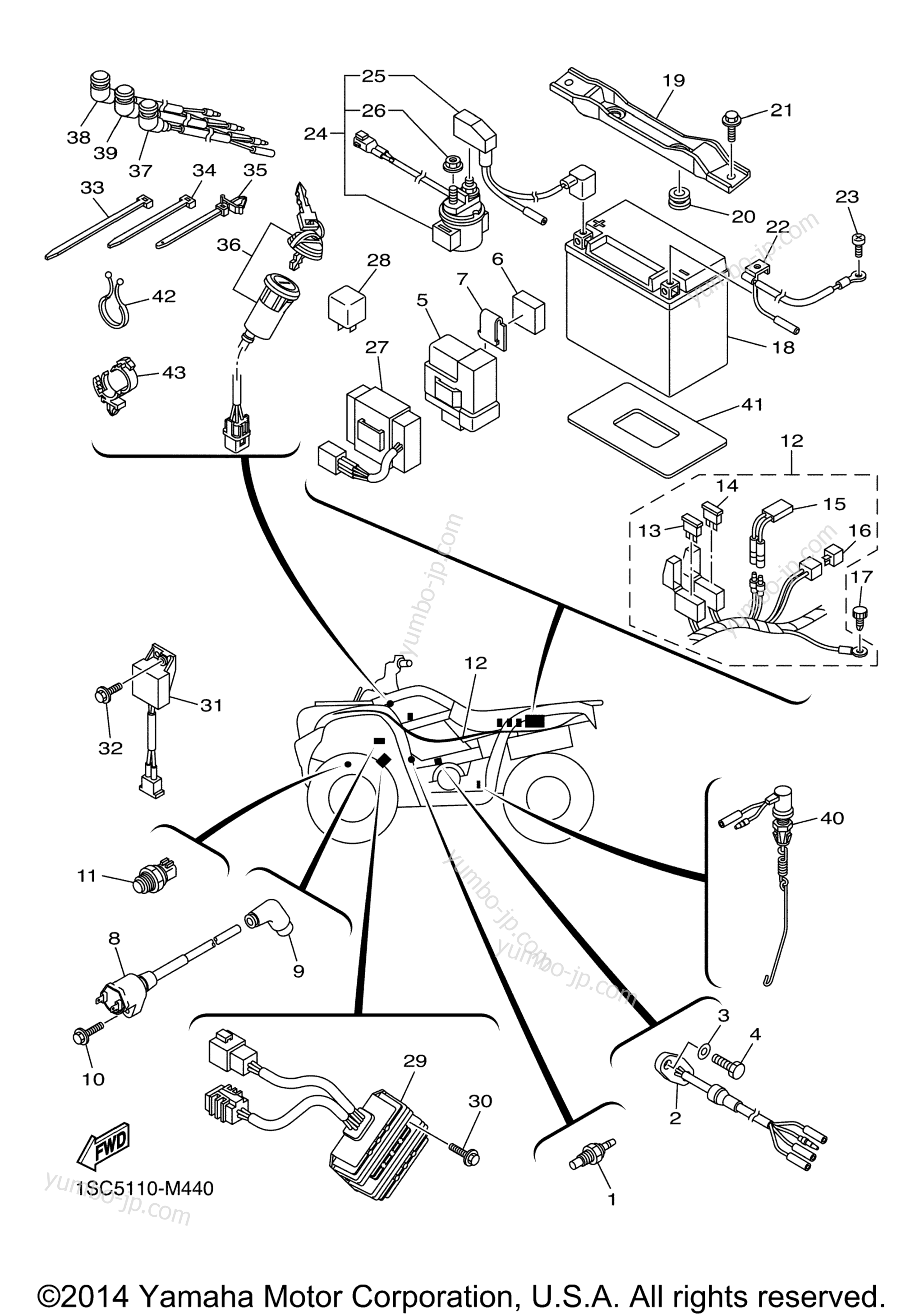 Electrical 1 for ATVs YAMAHA GRIZZLY 300 (YFM30GDGR) 2013 year