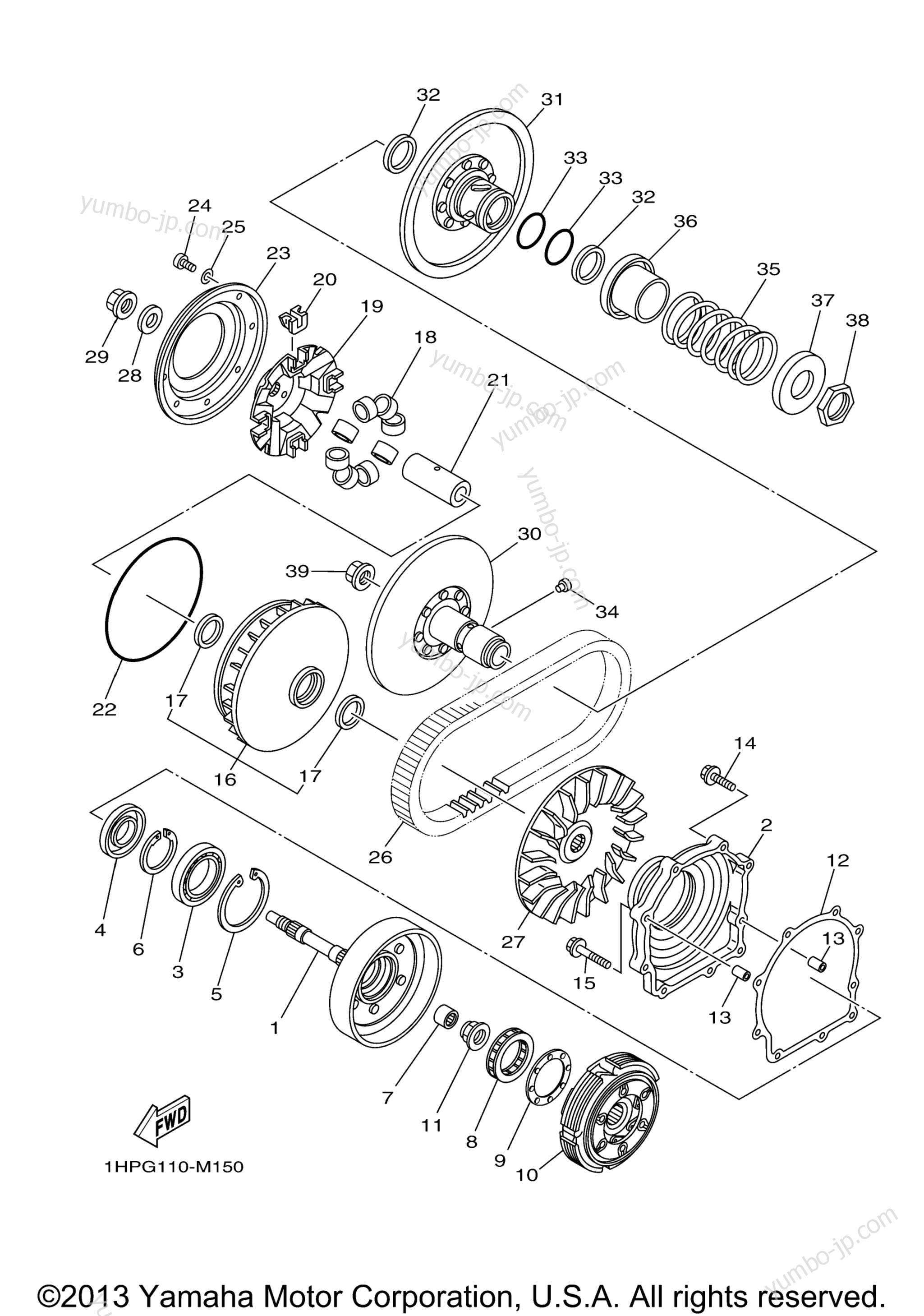 CLUTCH for ATVs YAMAHA GRIZZLY 700 EPS 4WD (YFM7FGPDL) 2013 year