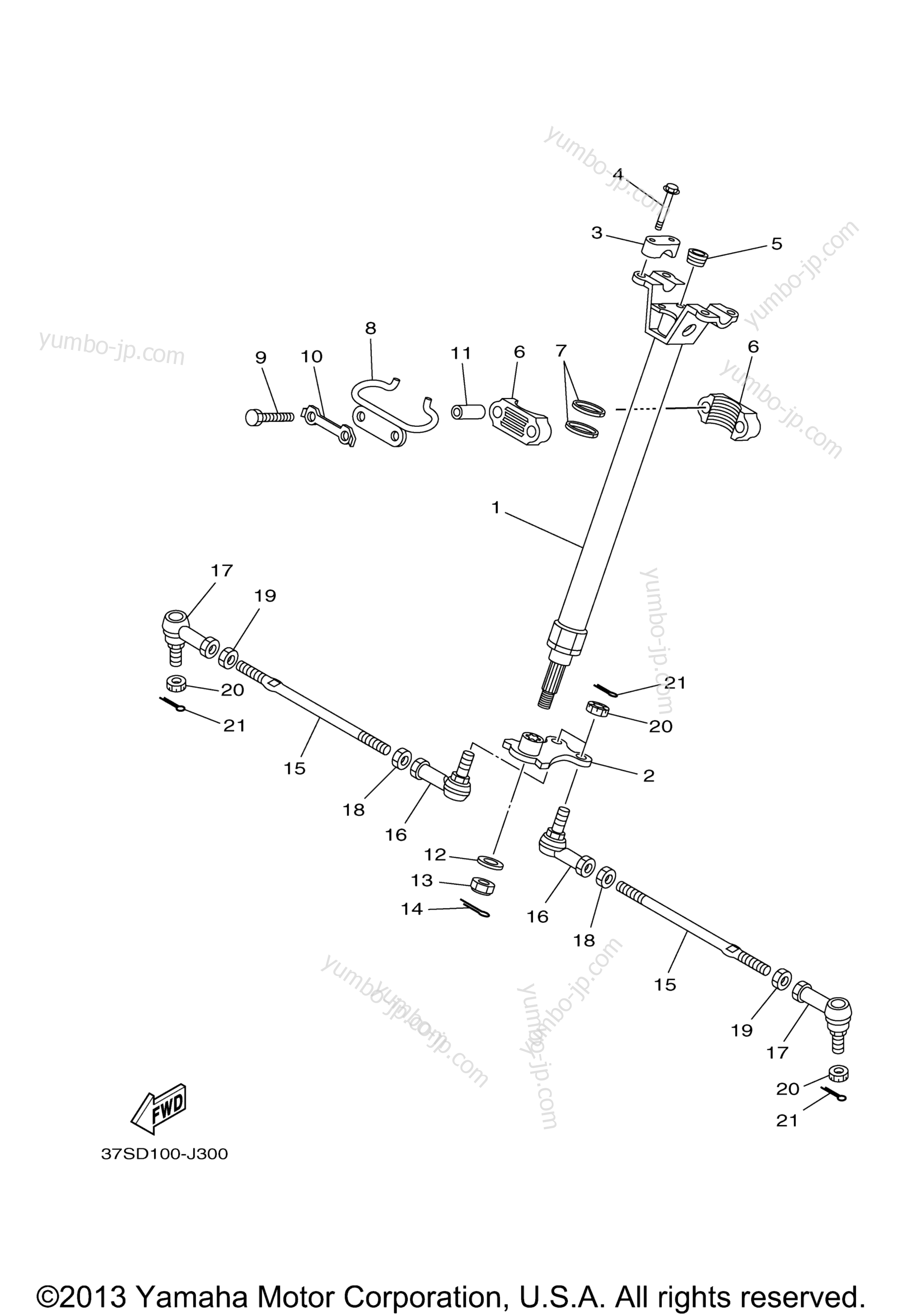 Steering for ATVs YAMAHA GRIZZLY 450 4WD HUNTER (YFM45FGHZ) 2010 year