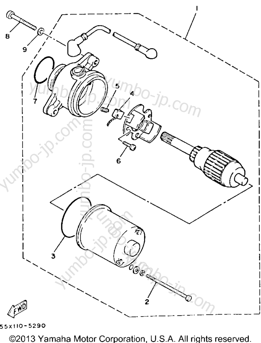 STARTING MOTOR for ATVs YAMAHA BADGER (YFM80N) 1985 year