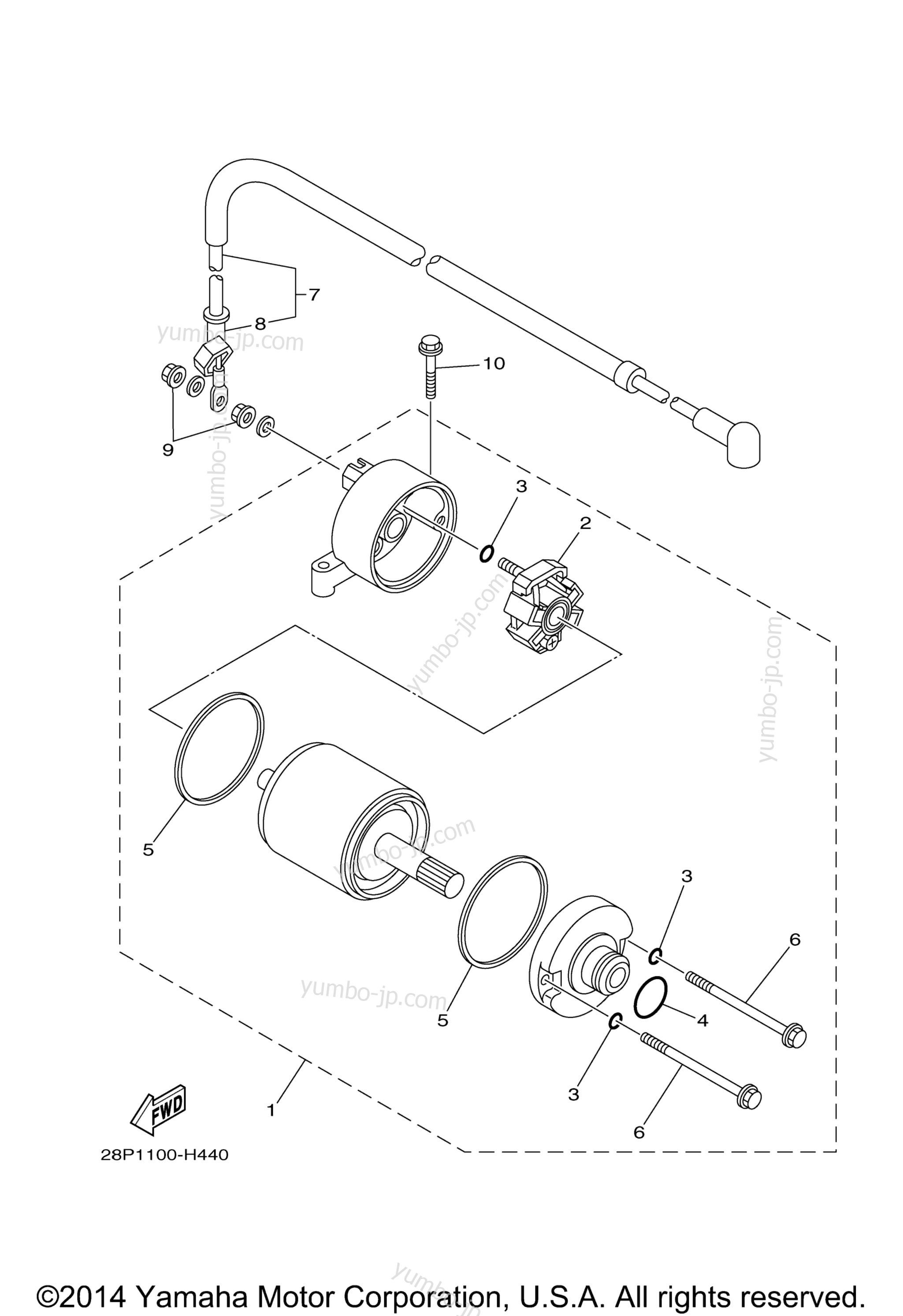 STARTING MOTOR for ATVs YAMAHA GRIZZLY 700 HUNTER (YFM7FGHA) 2011 year