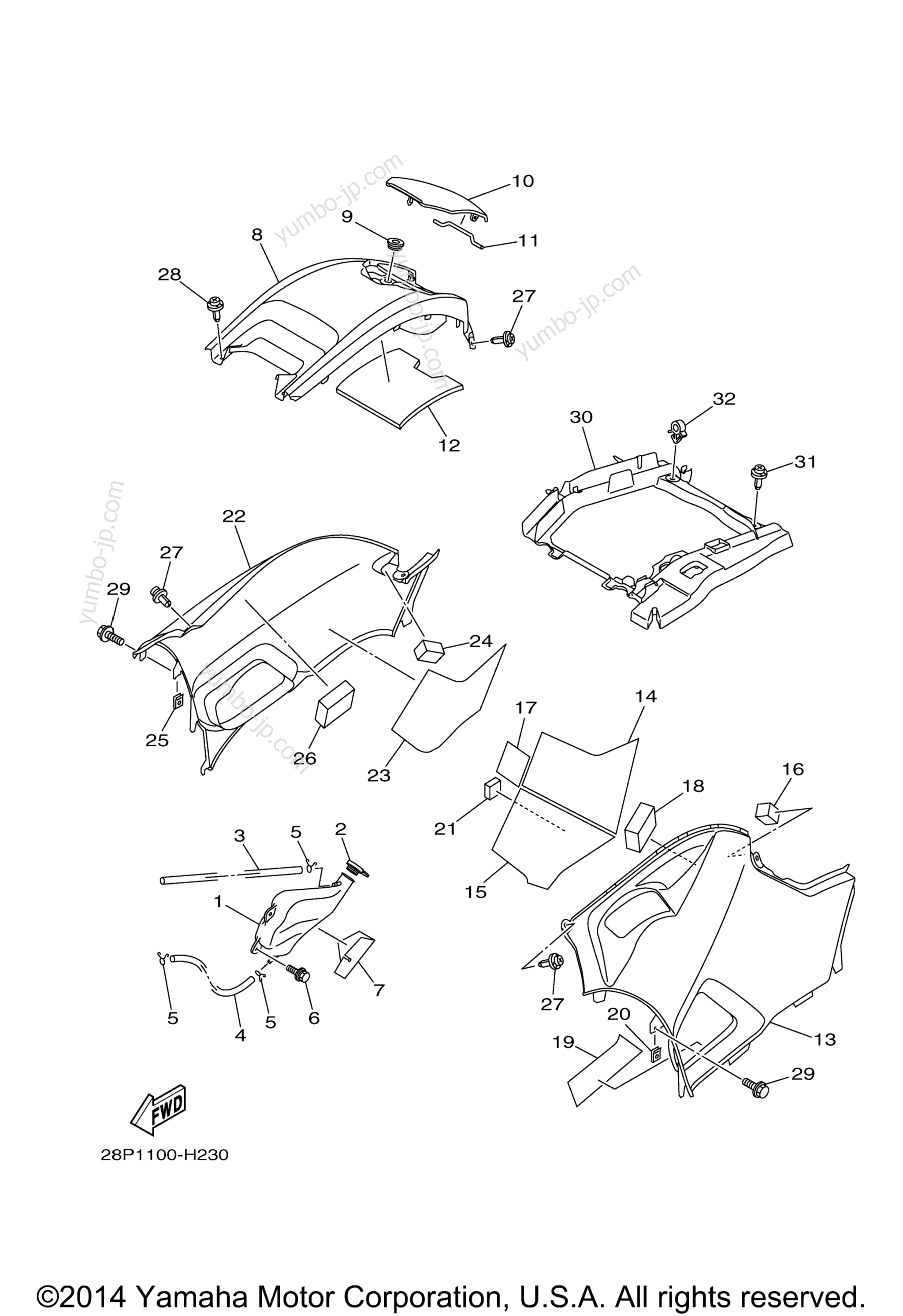 SIDE COVER for ATVs YAMAHA GRIZZLY 700 FI EPS 4WD HUNTER (YFM7FGPHY) 2009 year