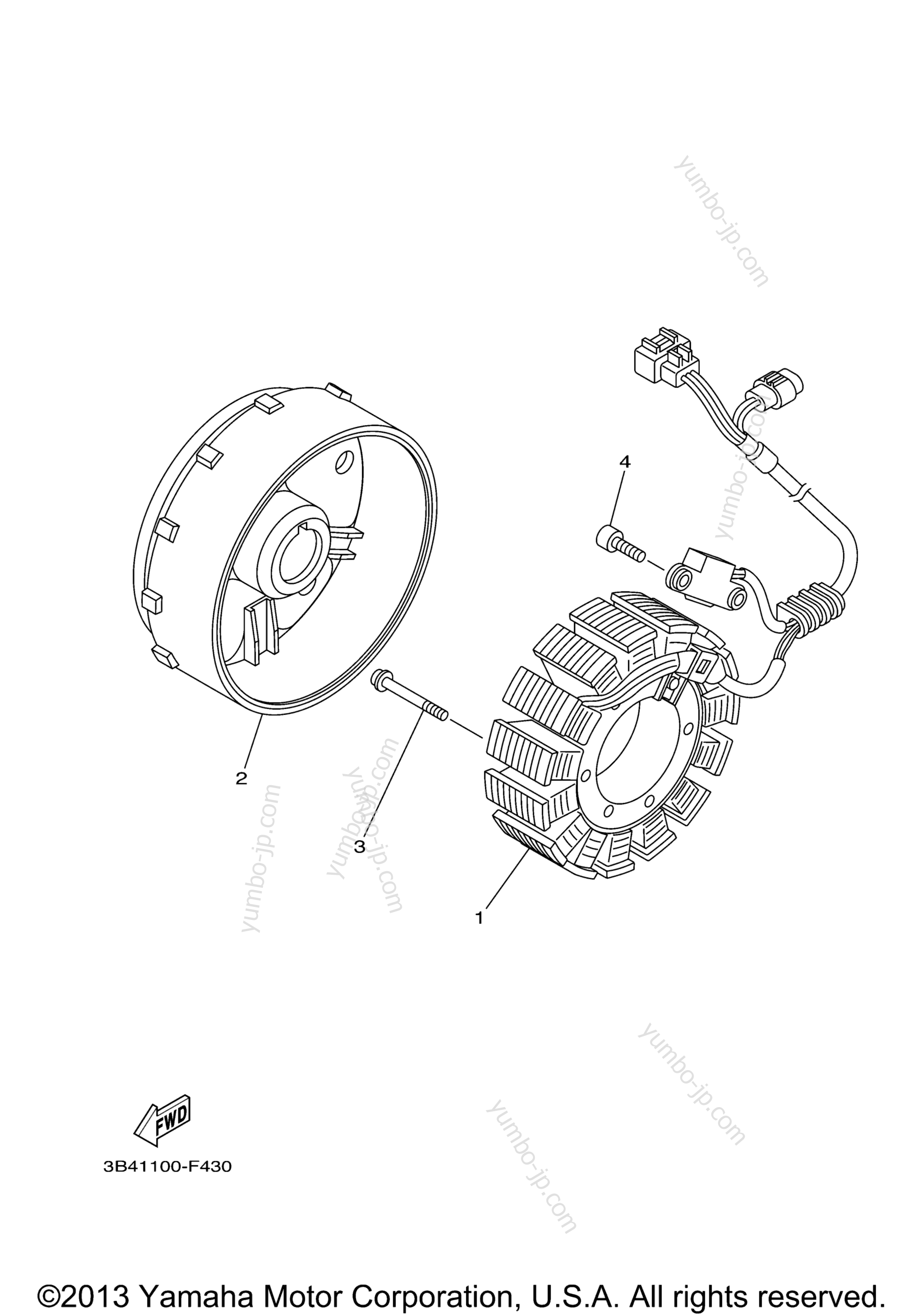 GENERATOR for ATVs YAMAHA GRIZZLY 700 EPS 4WD (YFM7FGPDL) 2013 year