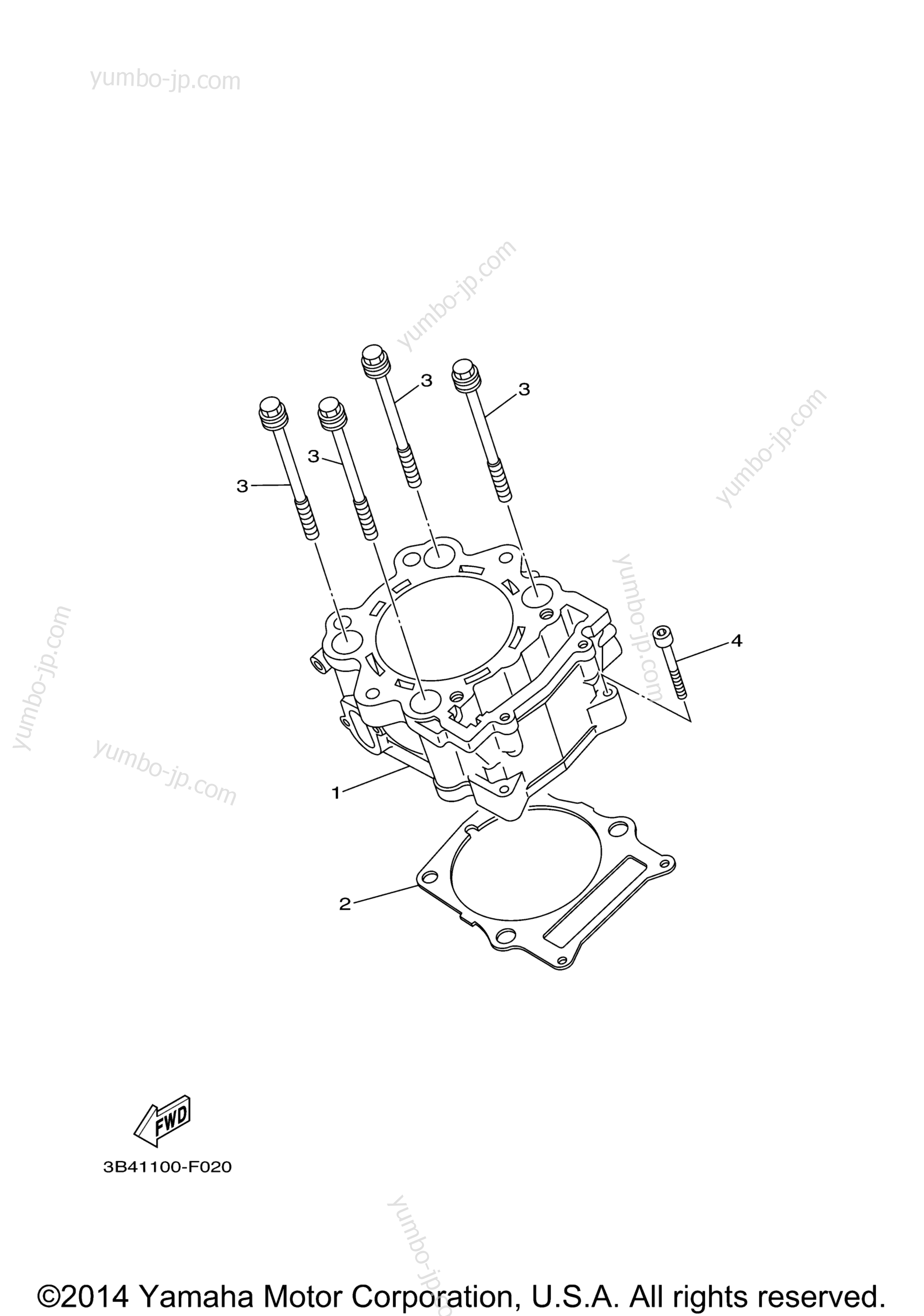 CYLINDER for ATVs YAMAHA GRIZZLY 550 EPS 4WD HUNTER (YFM5FGPHA) 2011 year