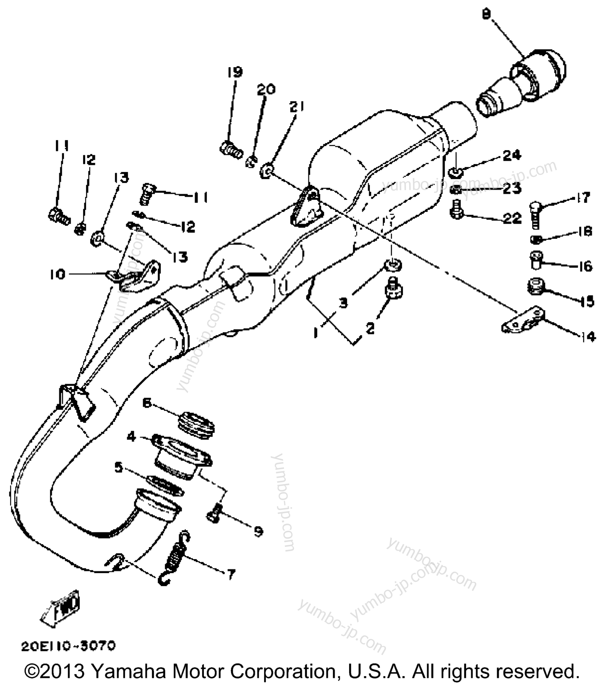 Exhaust для квадроциклов YAMAHA YT175K 1983 г.