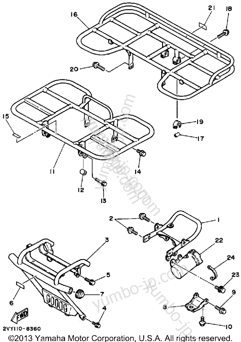 Guard for ATVs YAMAHA MOTO-4 (YFM200DXU) 1988 year