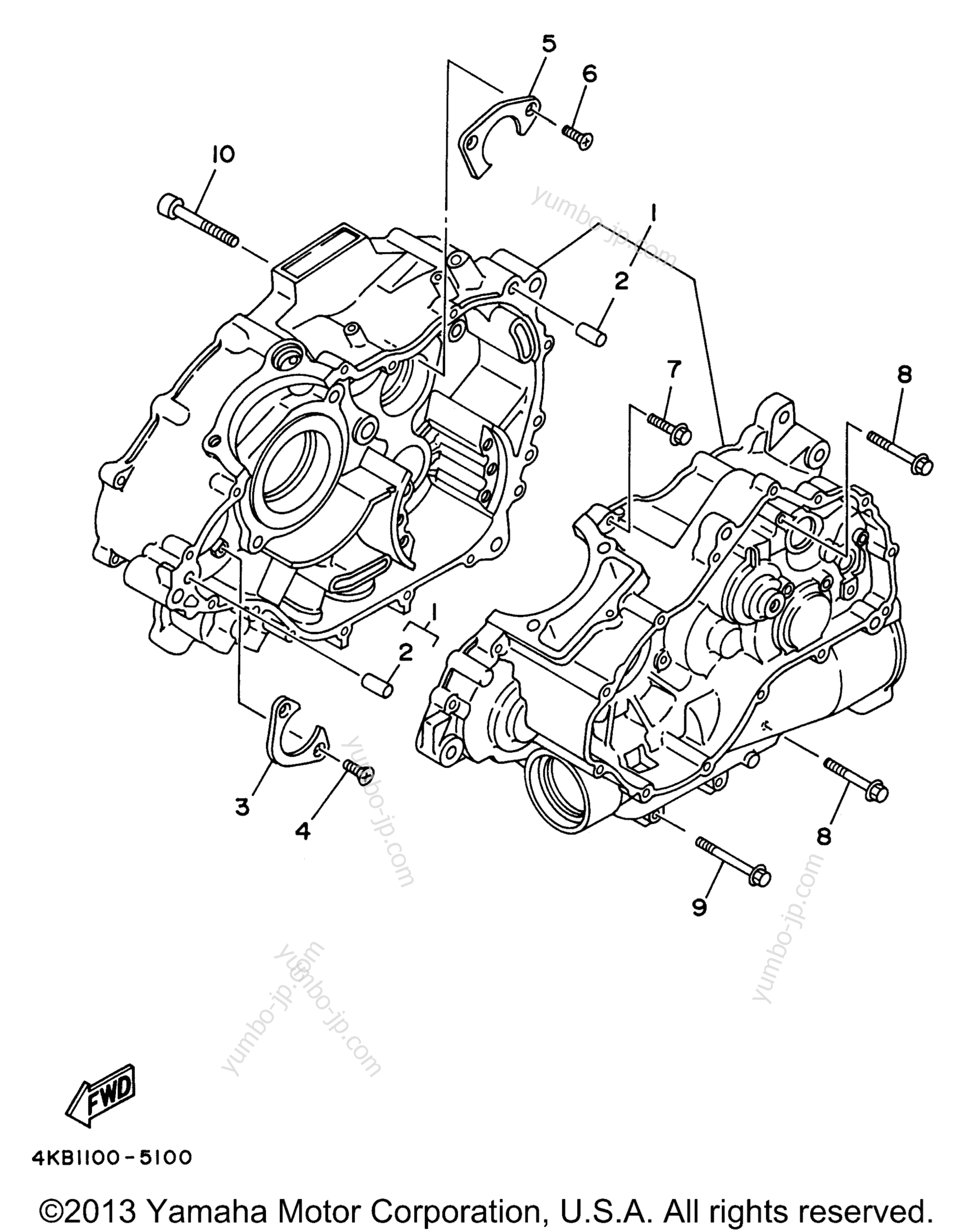 Крышка картера для квадроциклов YAMAHA WOLVERINE 4WD (YFM350FXH) 1996 г.