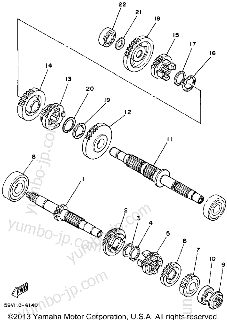 TRANSMISSION для квадроциклов YAMAHA MOTO-4 (YFM225T) 1987 г.
