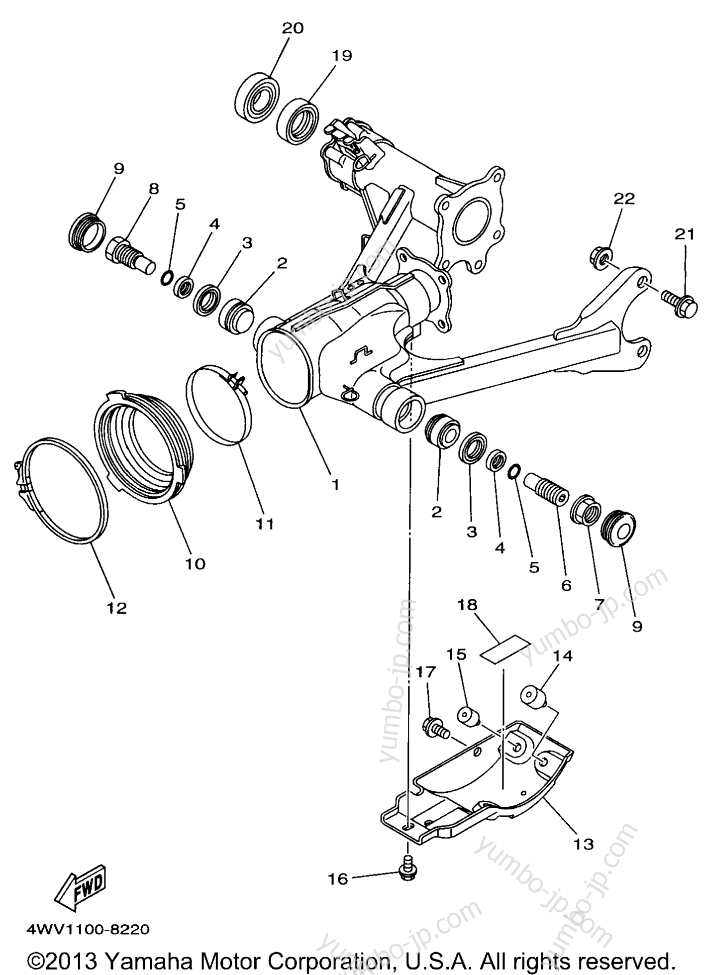 REAR ARM for ATVs YAMAHA GRIZZLY (YFM600FWAK) 1998 year