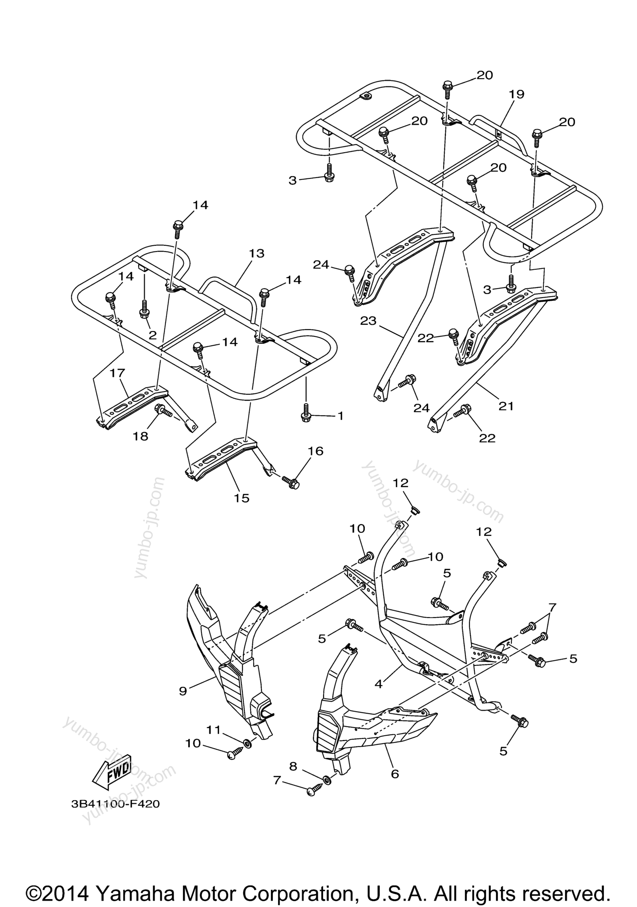 Guard for ATVs YAMAHA GRIZZLY 700 EPS HUNTER (YFM7FGPHX) 2008 year