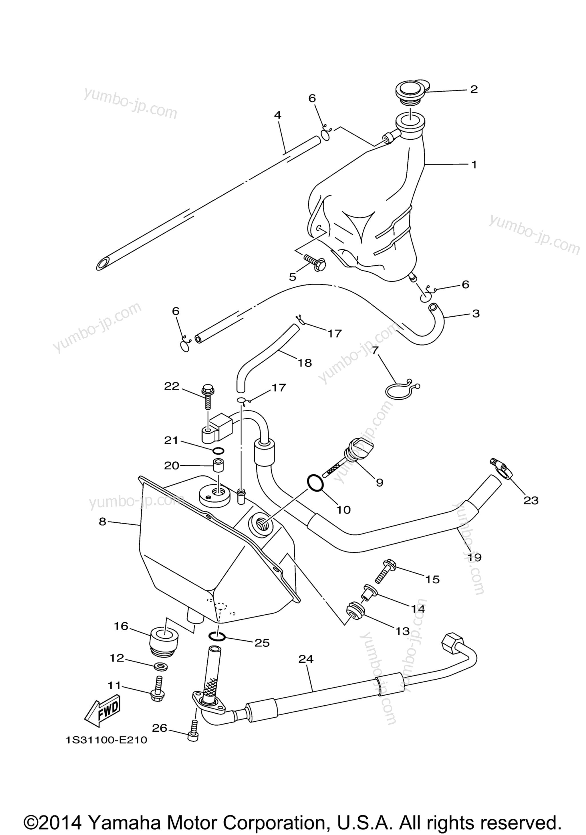 OIL TANK for ATVs YAMAHA RAPTOR 700R SE (YFM700RSEL) 2014 year