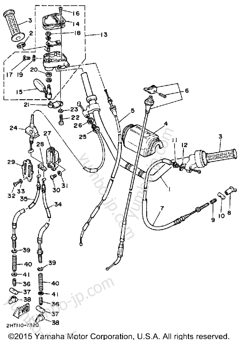 Handlebar Cable для квадроциклов YAMAHA MOTO-4 (YFM225T) 1987 г.