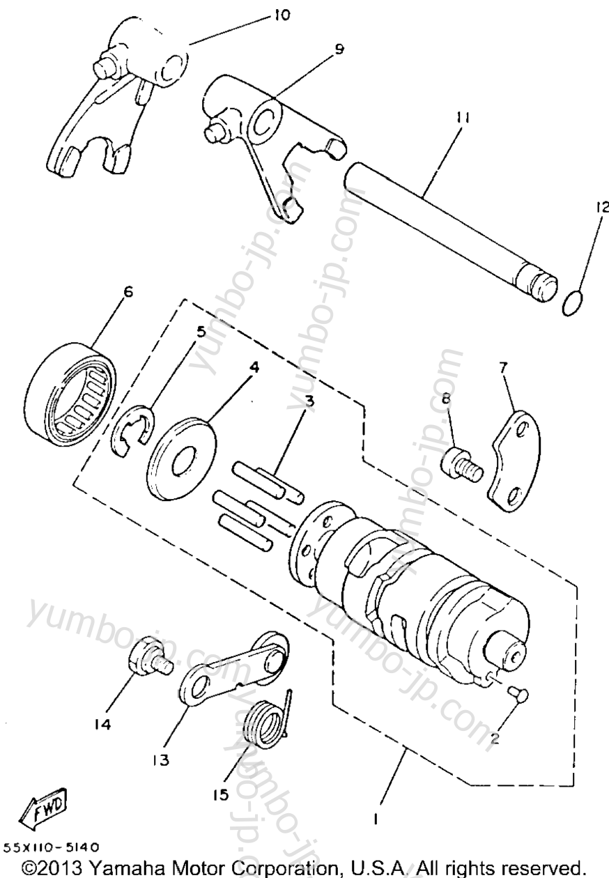 Shift Cam - Fork for ATVs YAMAHA BADGER (YFM80N) 1985 year