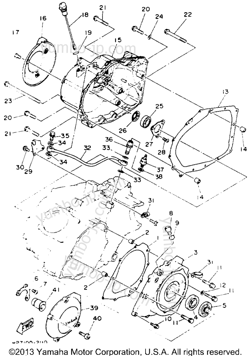 Crankcase Cover 1 для квадроциклов YAMAHA MOTO-4 (YFM350ERE) 1993 г.