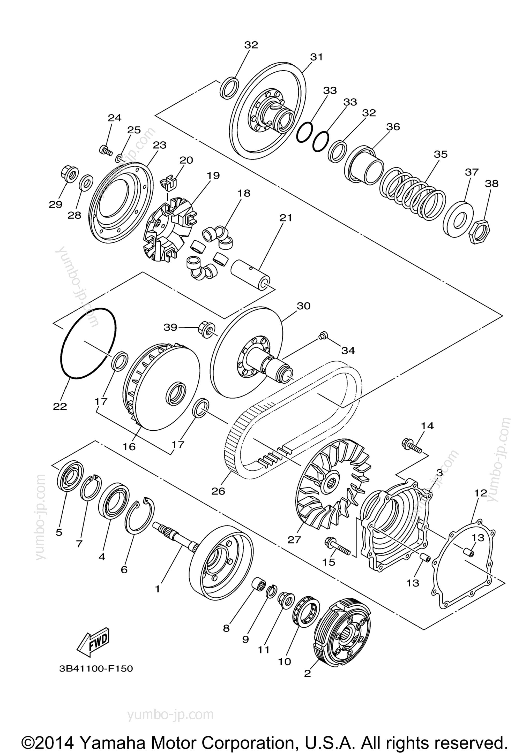 CLUTCH for ATVs YAMAHA GRIZZLY 700 FI EPS 4WD SPECIAL EDITION (YFM7FGPSEZ) 2010 year