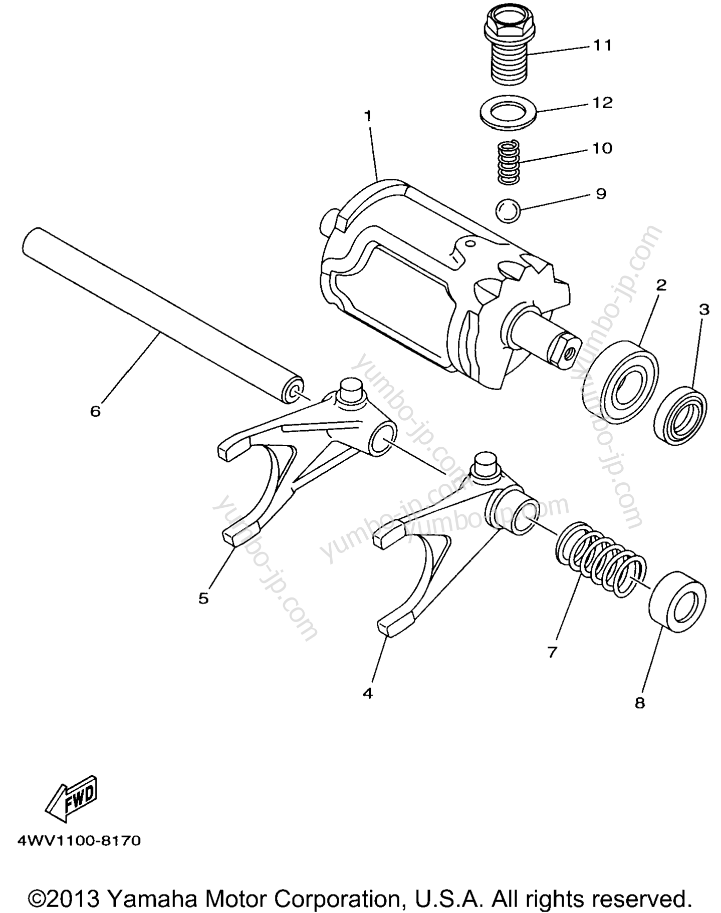 Shift Cam Fork для квадроциклов YAMAHA GRIZZLY (YFM600FWAK) 1998 г.