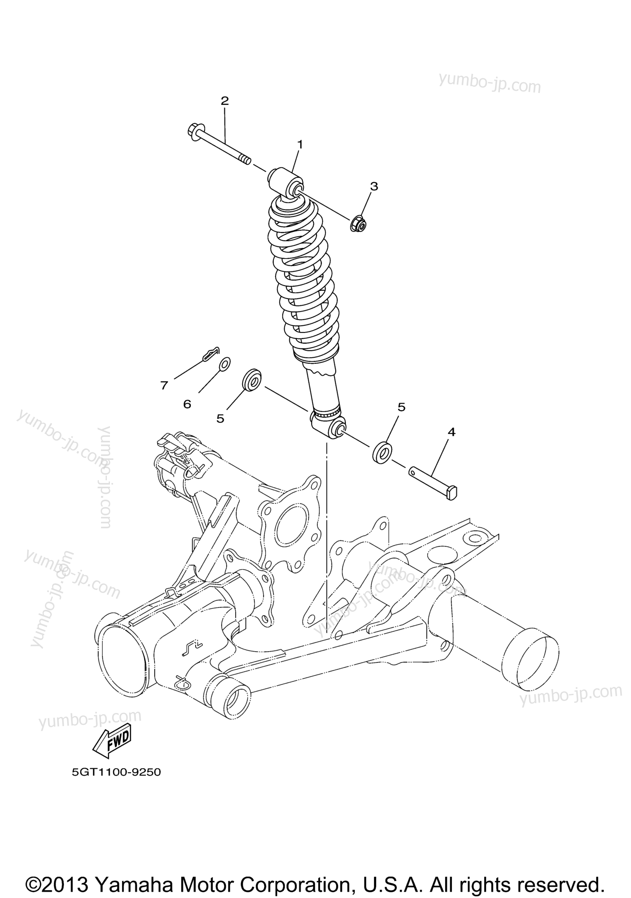 Rear Suspension for ATVs YAMAHA GRIZZLY REALTREE HUNTER (YFM600FHN) 2001 year
