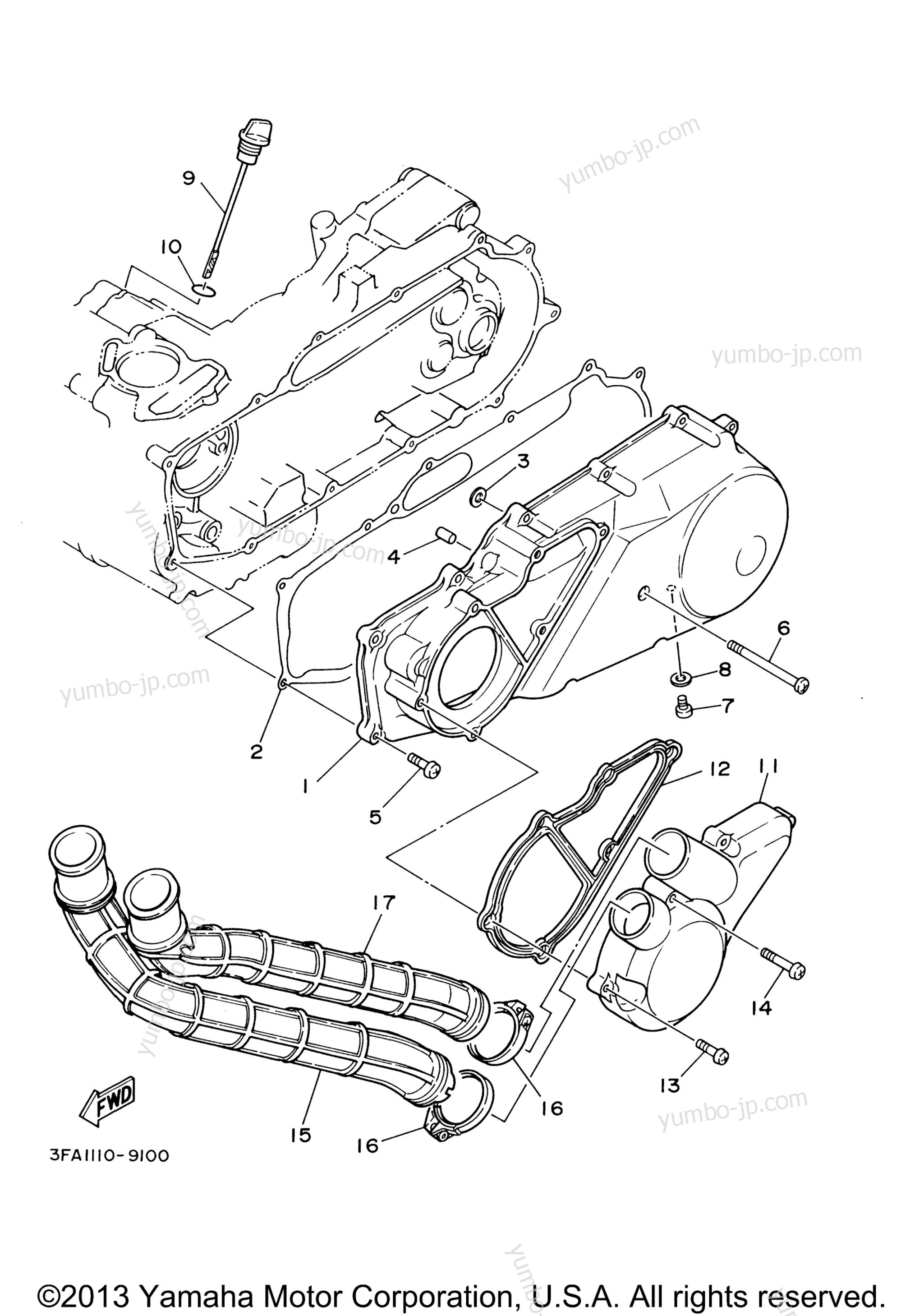 Crankcase Cover 1 для квадроциклов YAMAHA BREEZE (YFA1MC) CA 2000 г.