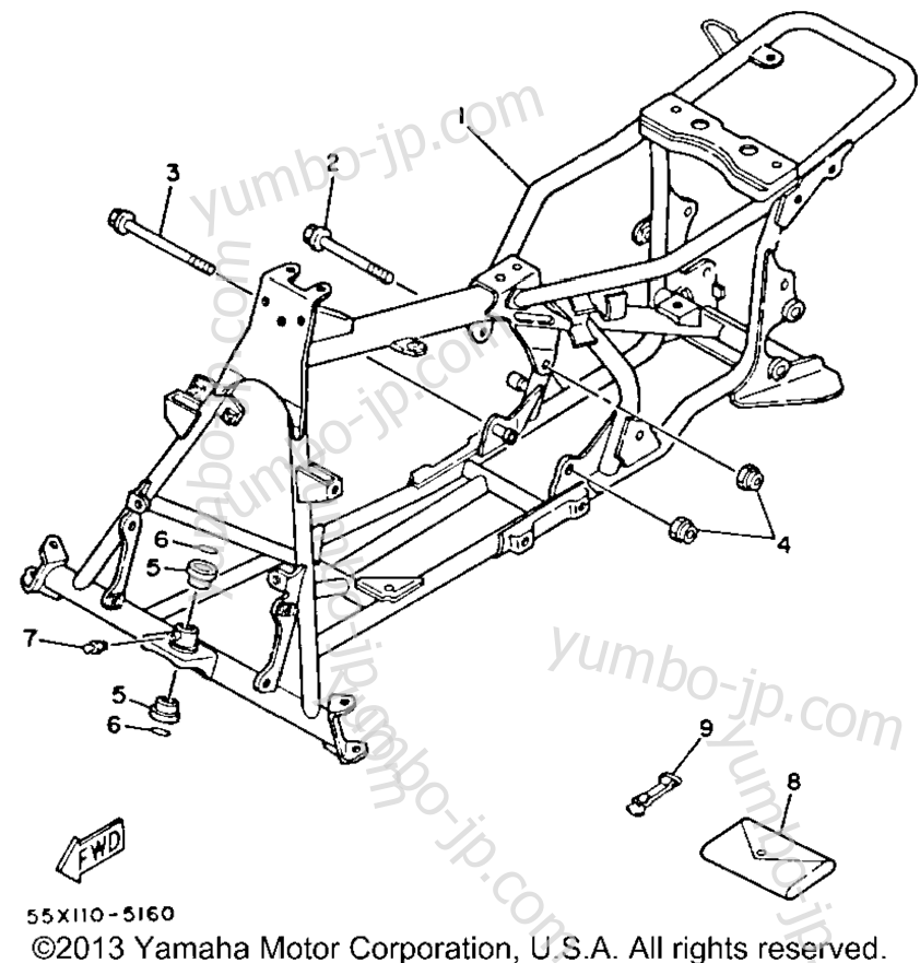 FRAME для квадроциклов YAMAHA BADGER (YFM80N) 1985 г.