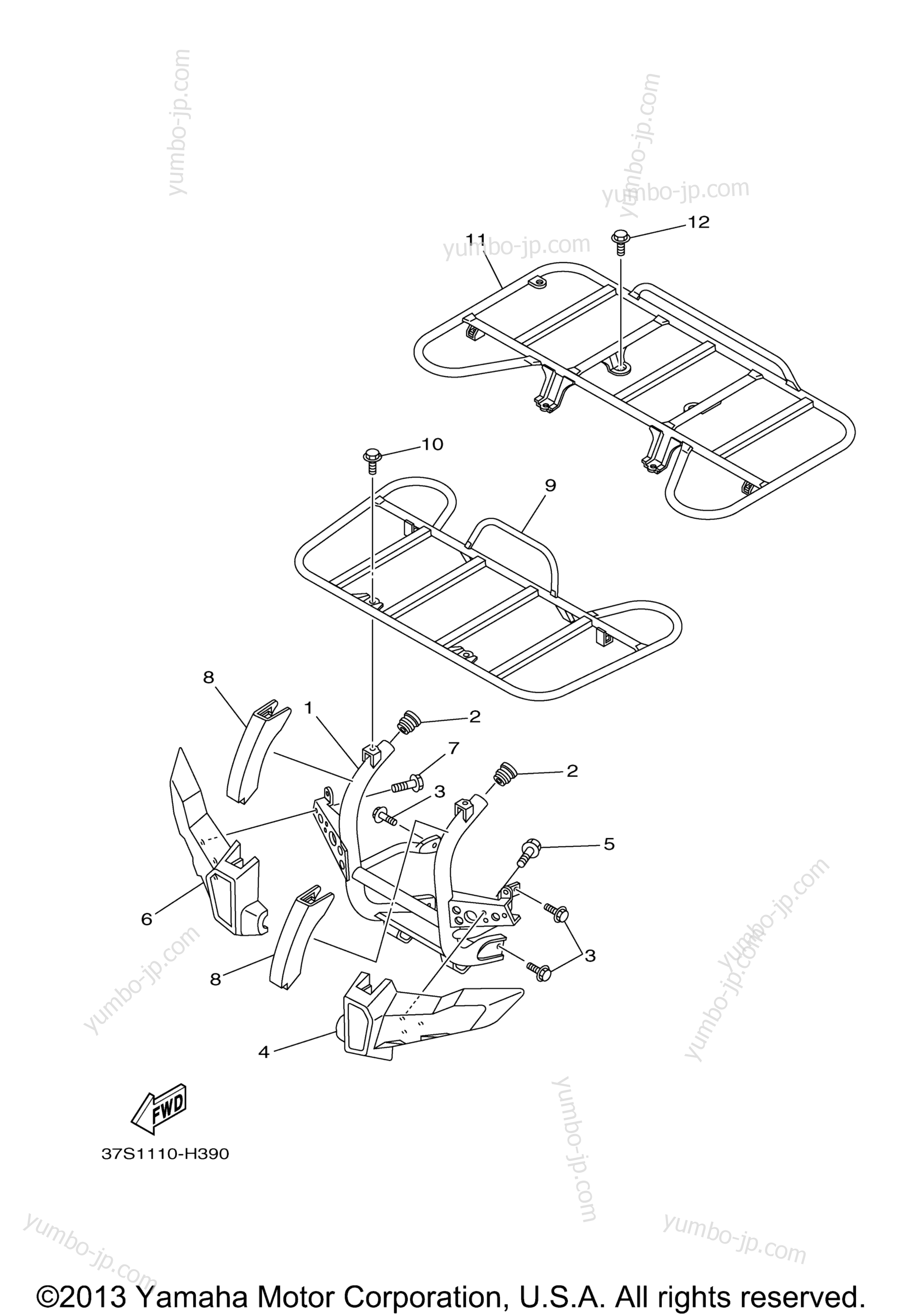 Guard for ATVs YAMAHA GRIZZLY 450 EPS 4WD (YFM45FGPBG) 2012 year