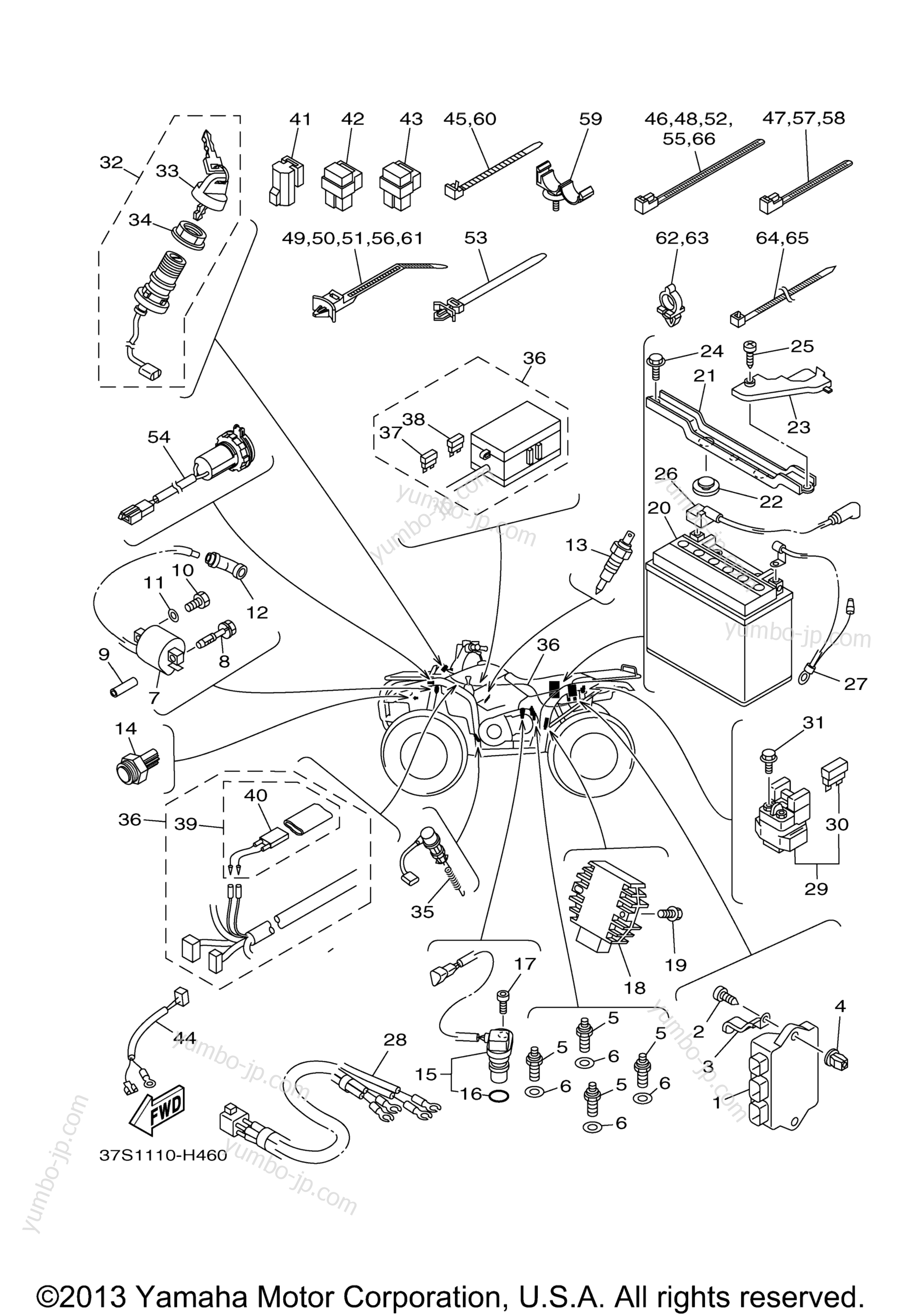 Electrical 1 for ATVs YAMAHA GRIZZLY 450 4WD HUNTER (YFM45FGHZ) 2010 year