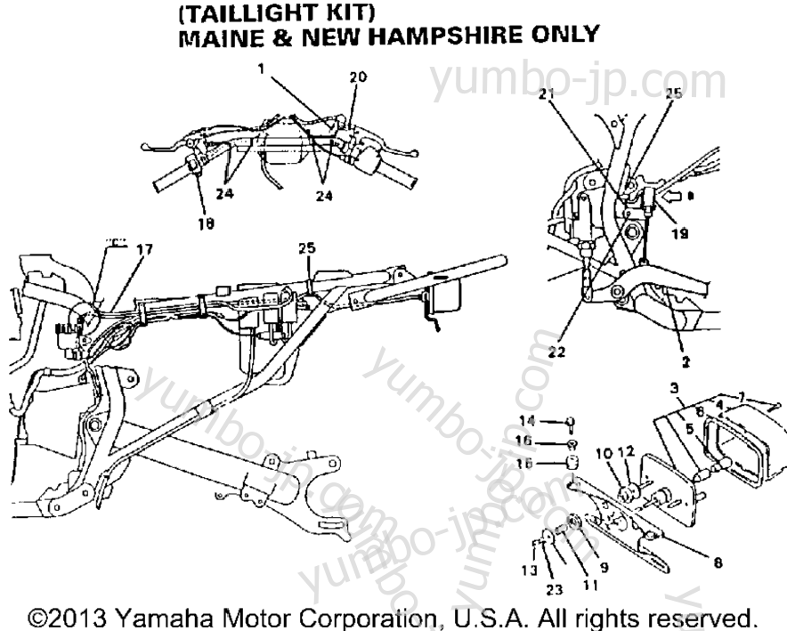Taillight Kit Maine & New Hampshire Only для квадроциклов YAMAHA WARRIOR (YFM350XE_M) 1993 г.
