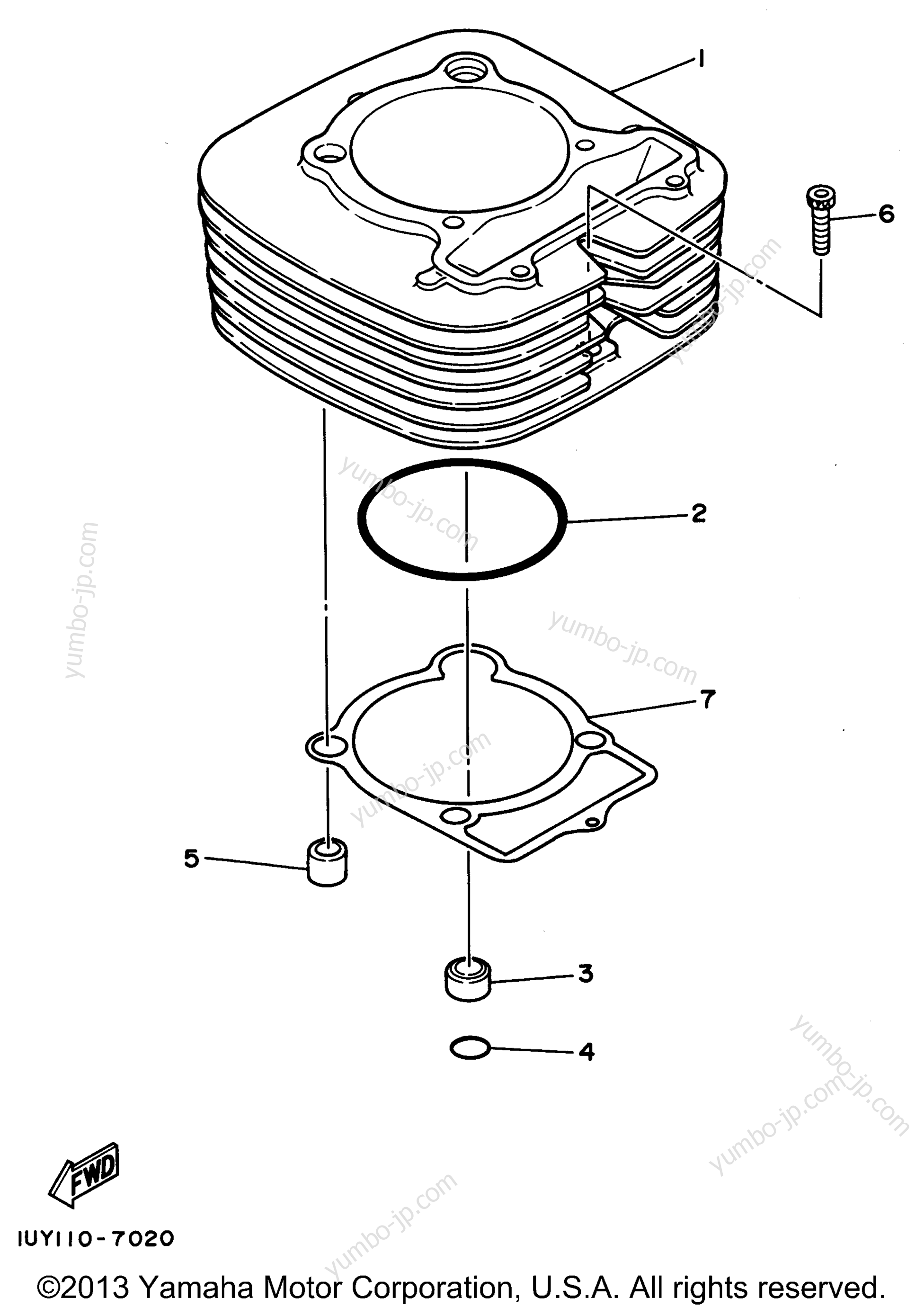 Блок цилиндров для квадроциклов YAMAHA WARRIOR (YFM350XG) 1995 г.