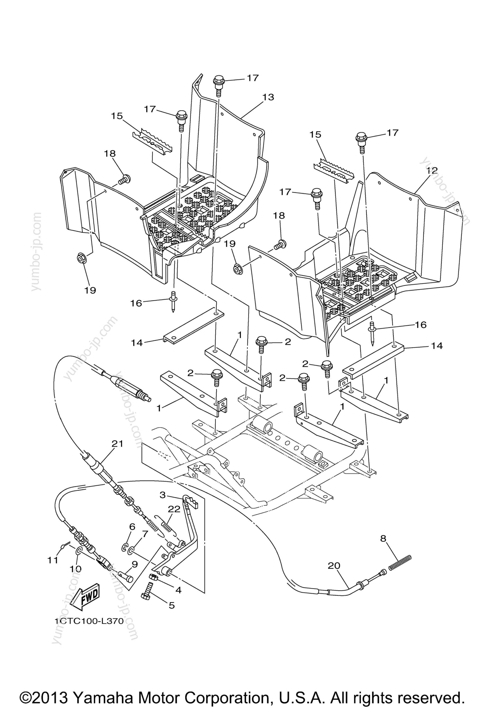 Stand Footrest for ATVs YAMAHA GRIZZLY 450 EPS 4WD HUNTER (YFM45FGPHB) 2012 year