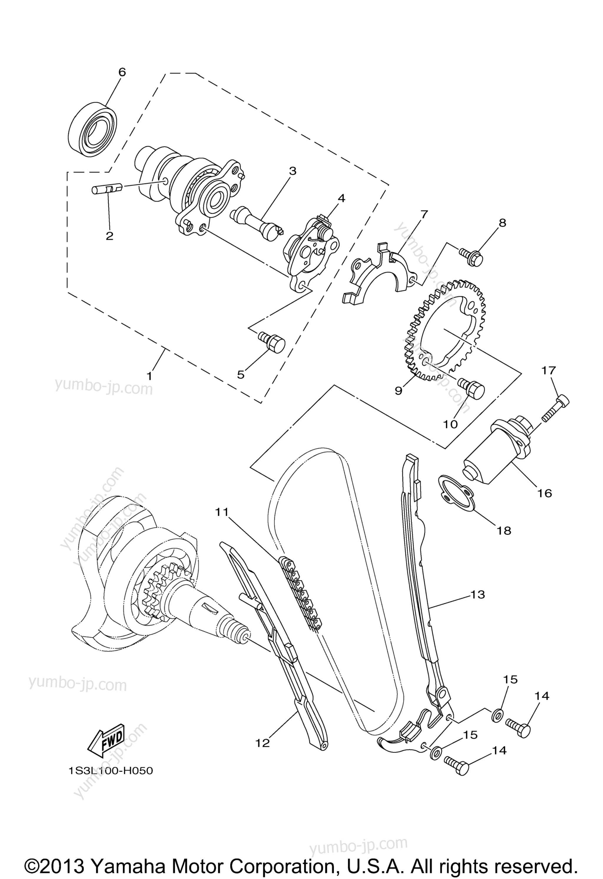 Camshaft Chain for ATVs YAMAHA RAPTOR 700 SPECIAL EDITION (YFM7RSEA) 2011 year