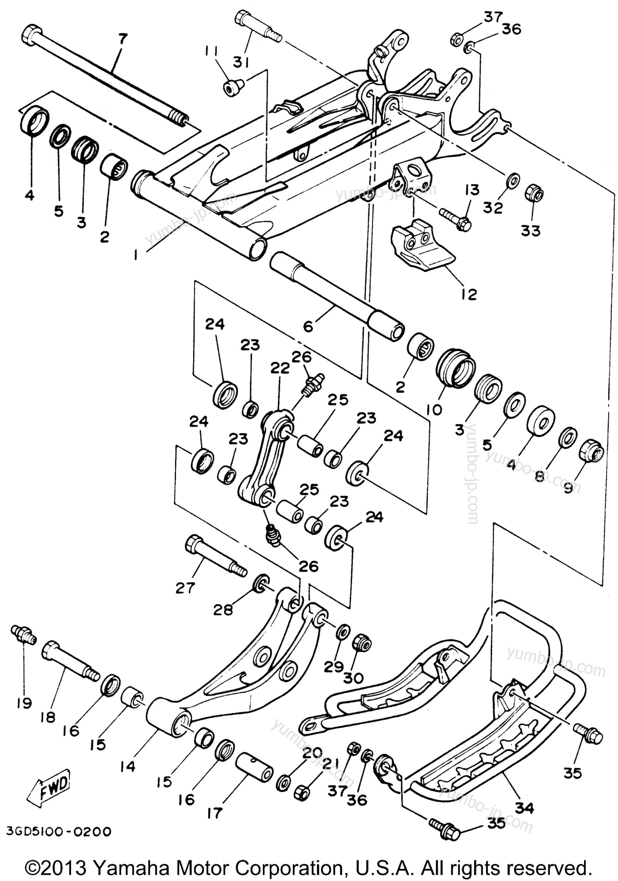 REAR ARM для квадроциклов YAMAHA WARRIOR (YFM350XF_M) 1994 г.