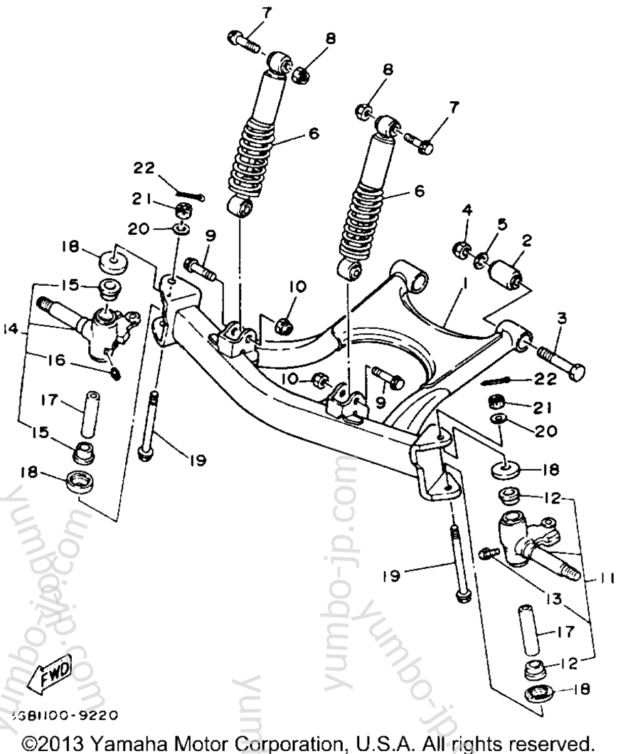 Front Suspension - Wheel for ATVs YAMAHA BADGER (YFM80E) 1993 year