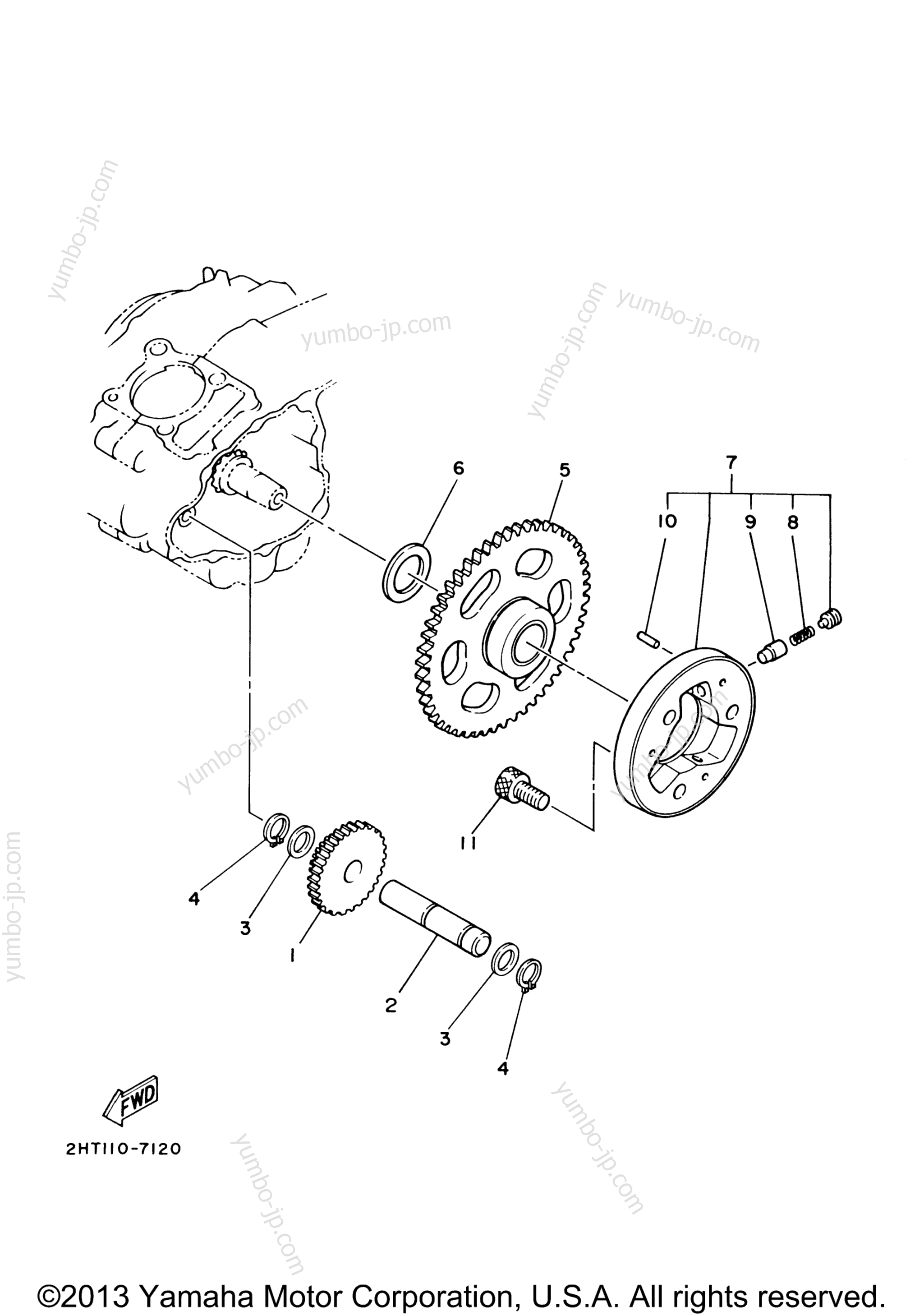 STARTER CLUTCH для квадроциклов YAMAHA BRUIN 250 2WD (YFM25BV) 2006 г.