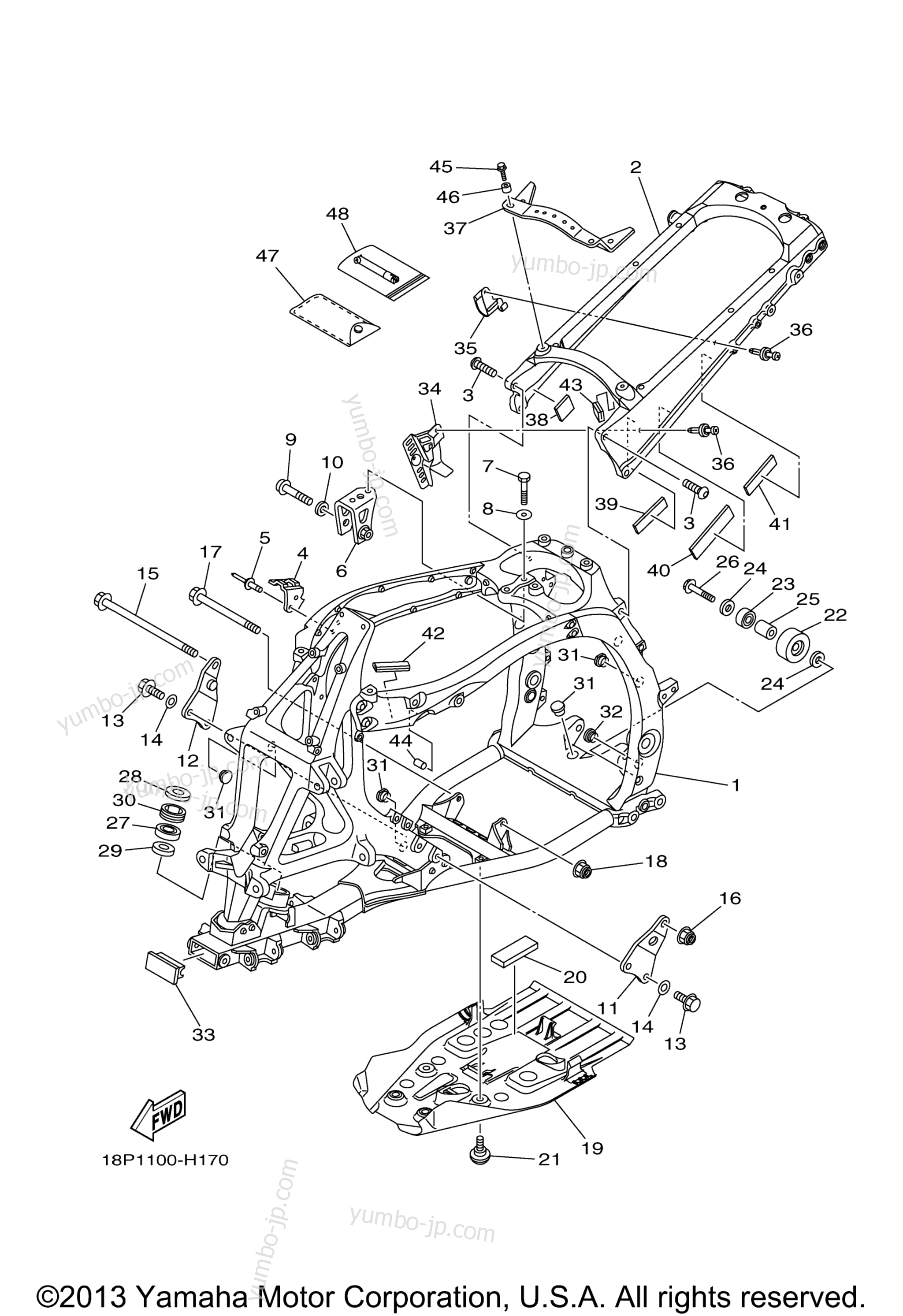 FRAME for ATVs YAMAHA YFZ450X (YFZ450XZL) 2010 year