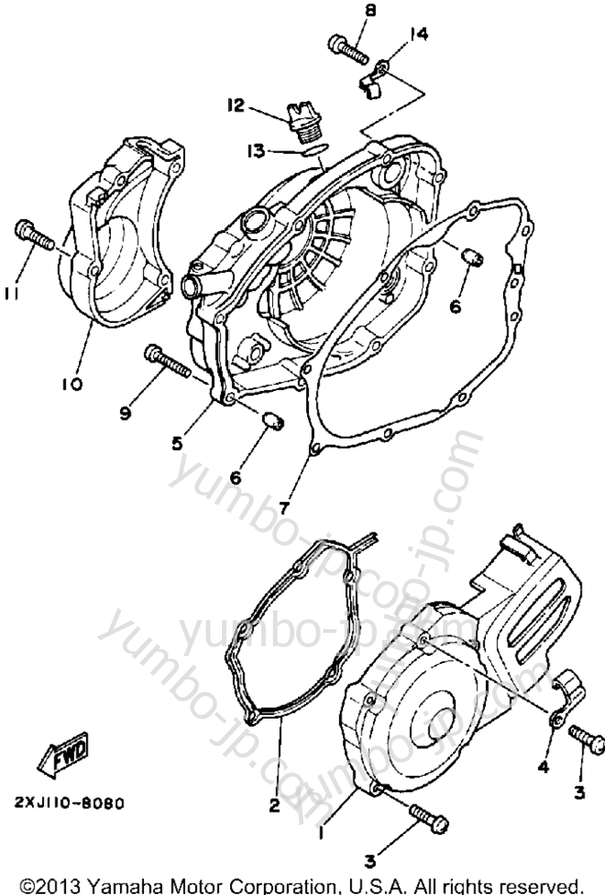 CRANKCASE COVER for ATVs YAMAHA BLASTER (YFS200A) 1990 year