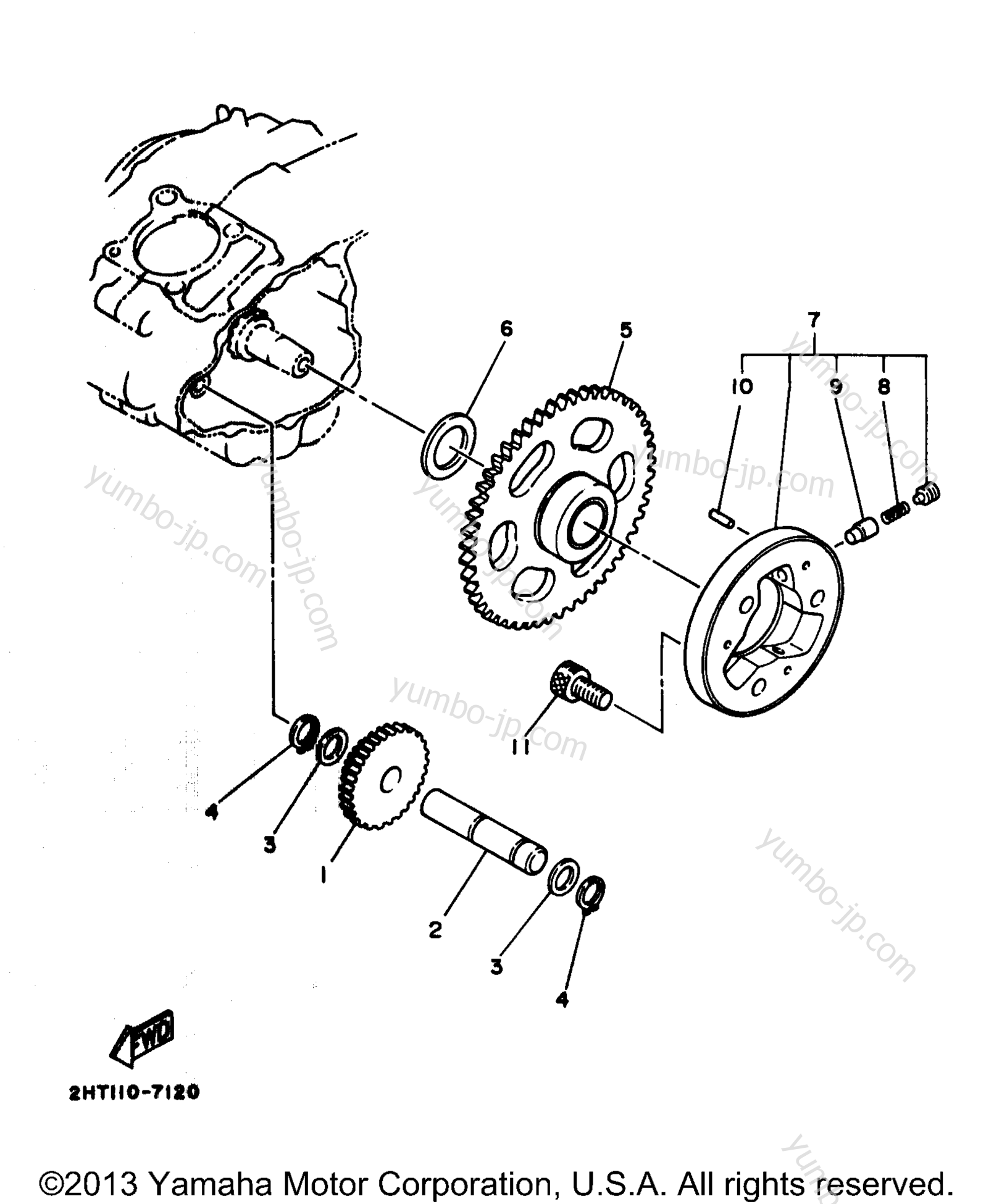 STARTER CLUTCH для квадроциклов YAMAHA TIMBERWOLF 2WD (YFB250UJ_M) 1997 г.