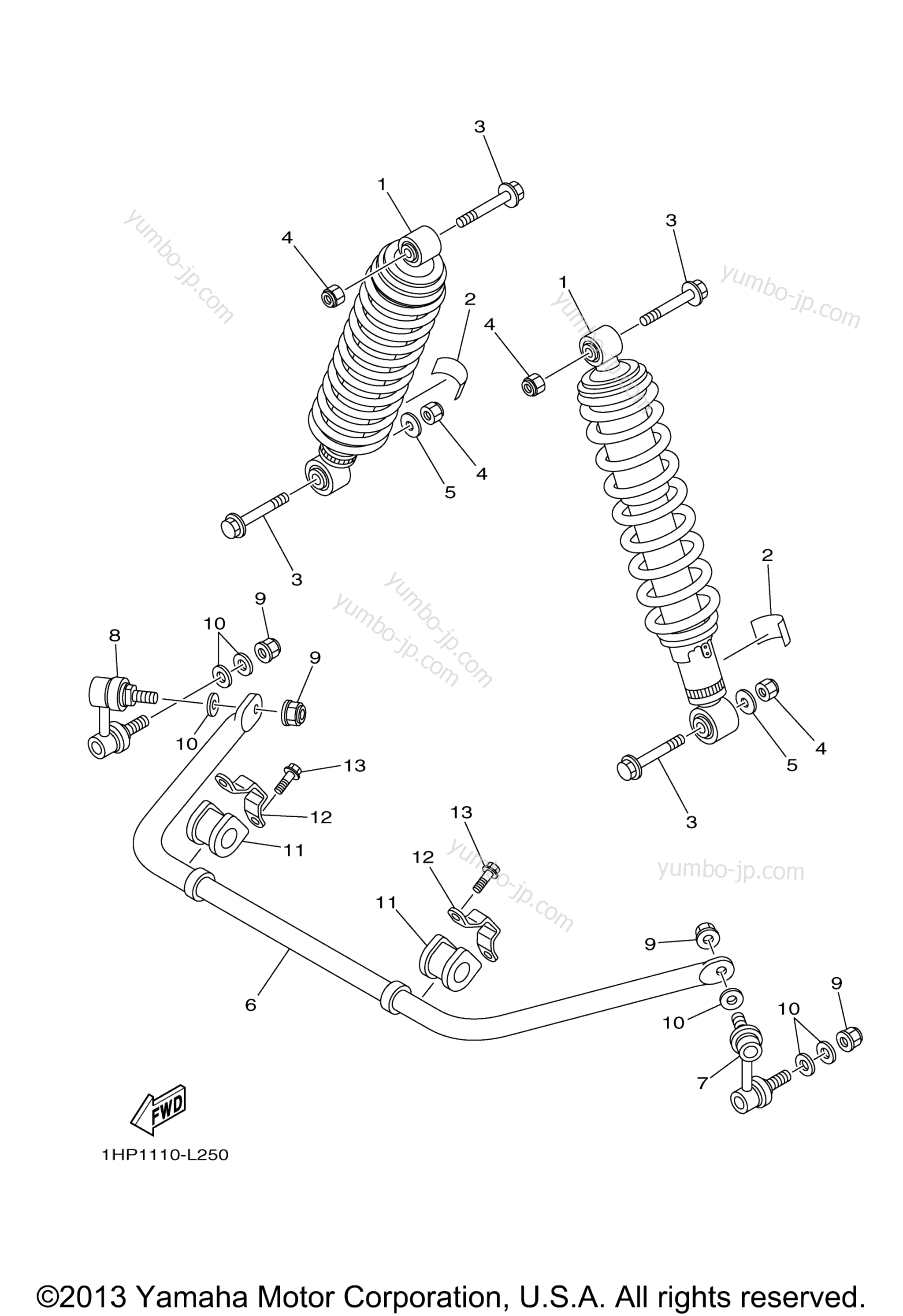Rear Suspension for ATVs YAMAHA GRIZZLY 550 EPS 4WD (YFM5FGPDR) 2013 year