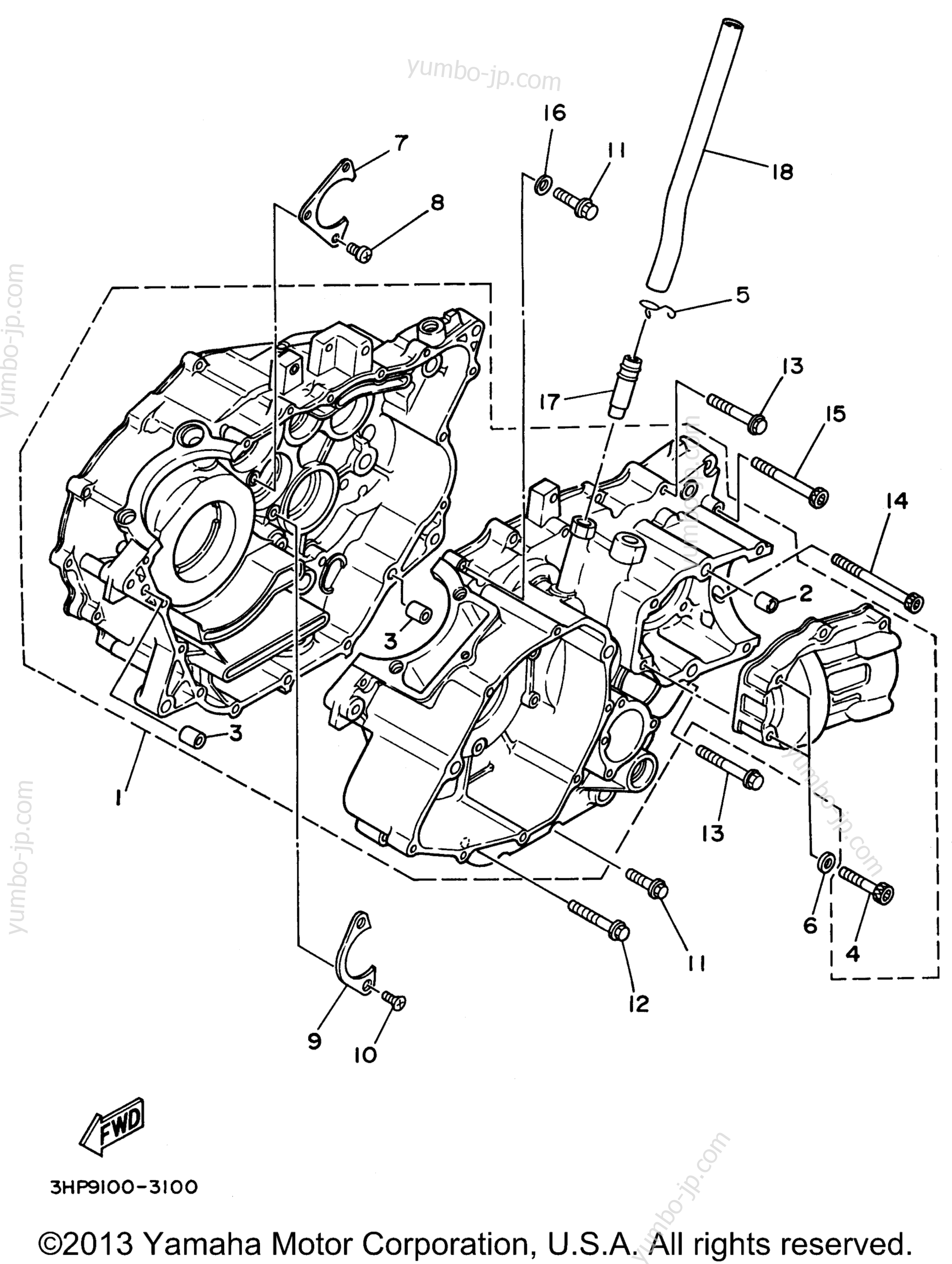 Крышка картера для квадроциклов YAMAHA BIG BEAR 4WD (YFM350FWH) 1996 г.
