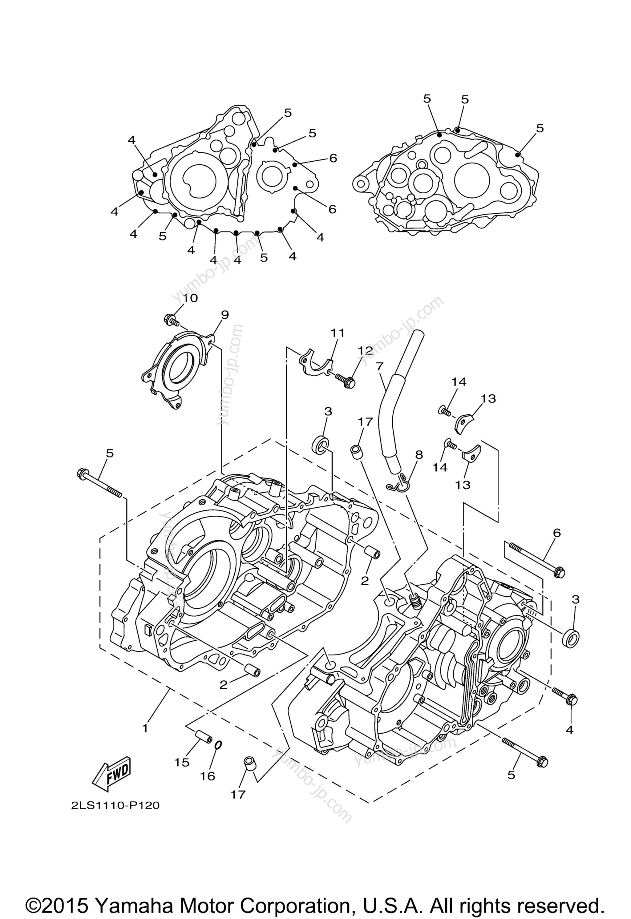 CRANKCASE for ATVs YAMAHA RAPTOR 700 (YFM70RSBGL) 2016 year